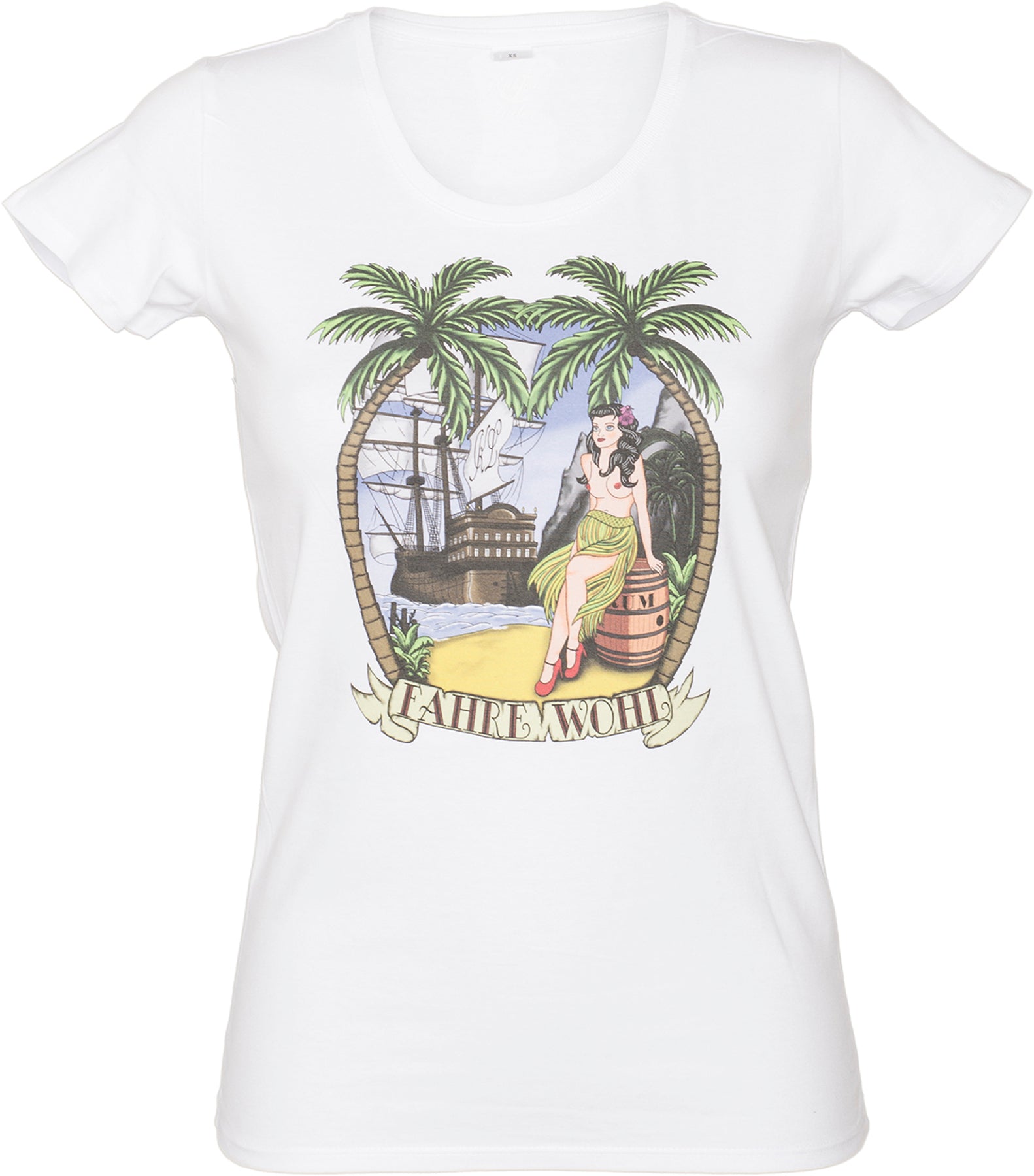 Kuestenluder_FAHRE_WOHL_Hawaiian_Pin_Up_Girl_SCHIFF_Ship_Sailor_SHIRT_-_Weiss_killer_kirscheJqjBmqDyuc5Za