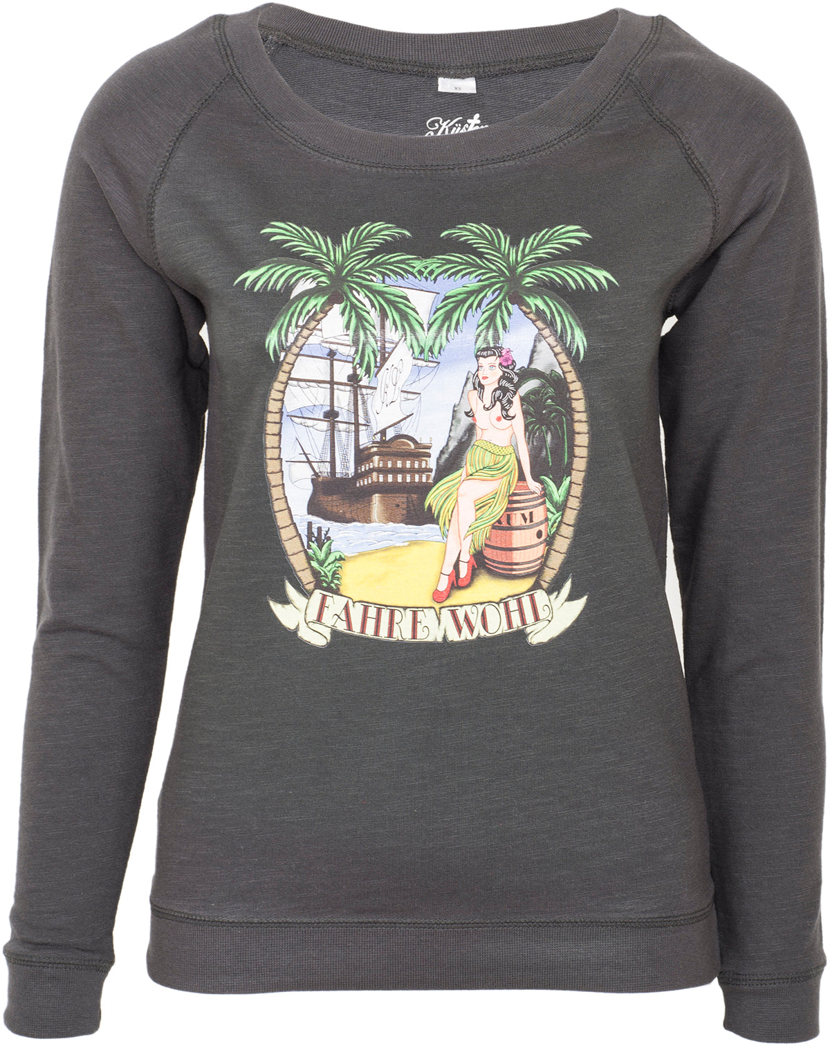 Kuestenluder_FAHRE_WOHL_Sailor_SCHIFF_Ship_TIKI_Pin_Up_Raglan_Sweat_PULLOVER-1dpKkOAgDYjMFq