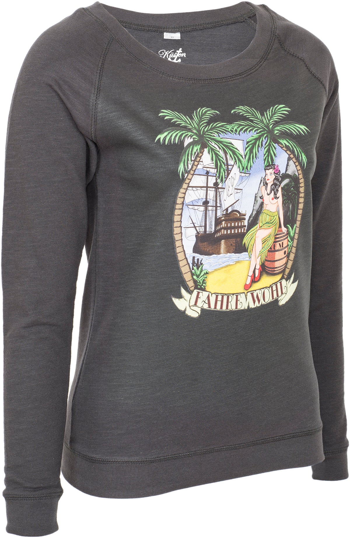 Kuestenluder_FAHRE_WOHL_Sailor_SCHIFF_Ship_TIKI_Pin_Up_Raglan_Sweat_PULLOVER-2CfZyI8hLQlfAh