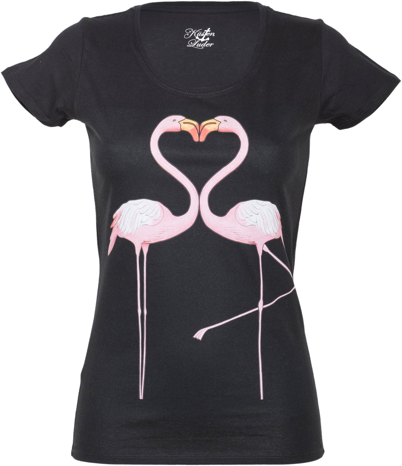Kuestenluder_FLAMINGO_in_Love_Heart_Vintage_Tropical_Motiv_SHIRT_killer_kirsche