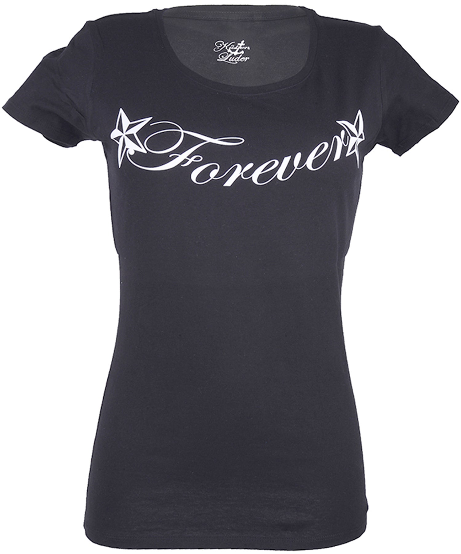 Kuestenluder_FOREVER-and_a_day_Schwalben_Girlie_kurzarm_T-Shirt_killer_kirsche