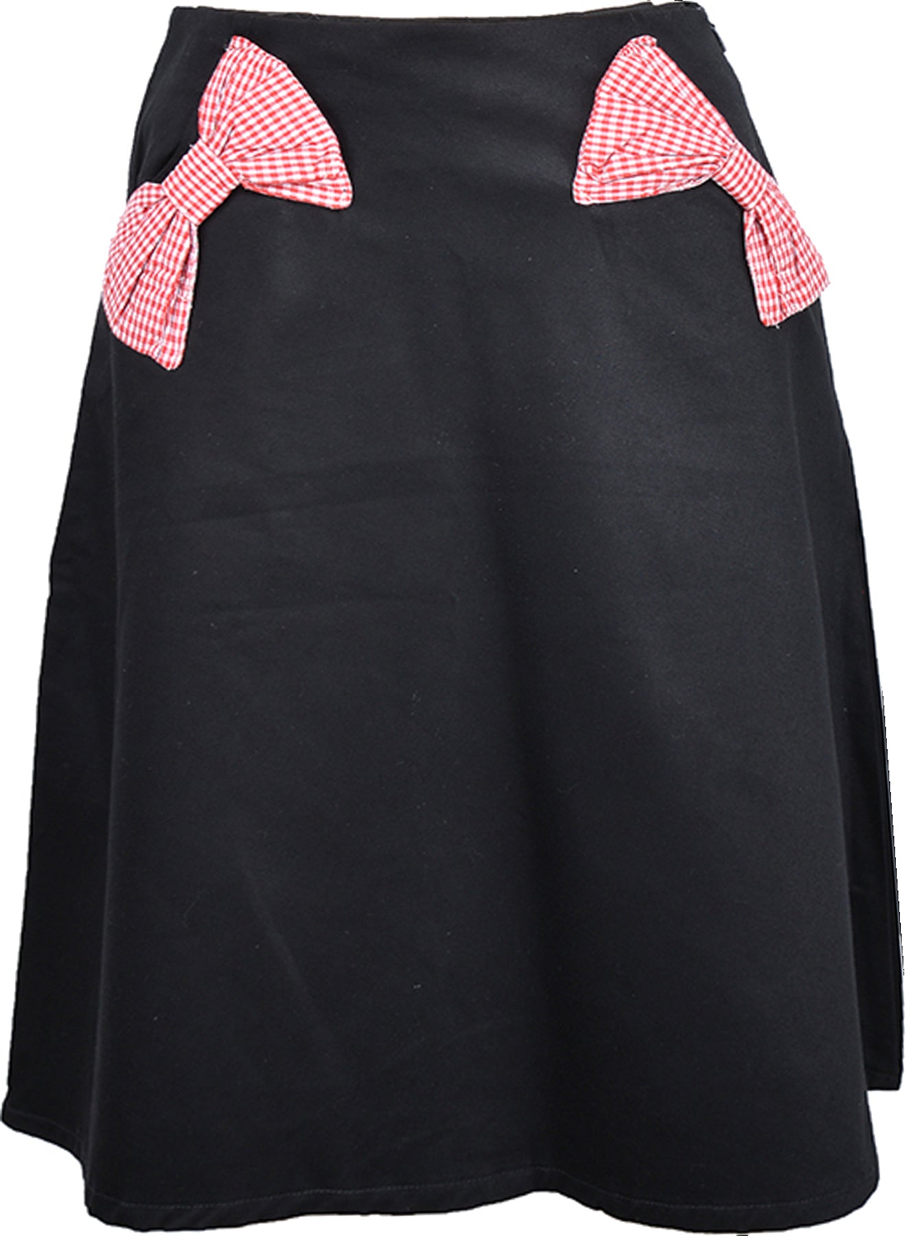 Kuestenluder_GLORIA_GINGHAM_BOW_PEPITA_Schleifen_A-Linien_ROCK_-_Schwarz_Rot_killer_kirsche_00