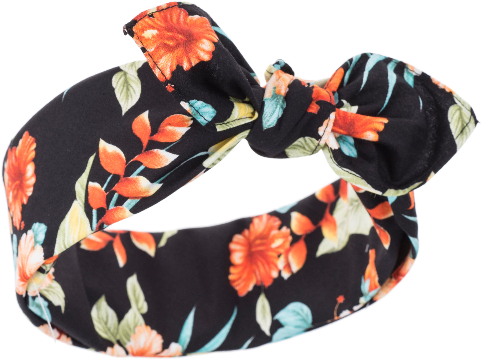Kuestenluder_HEATHER_Tropical_HIBISCUS_Aloha_Tiki_Hairband_BANDANA_schwarz