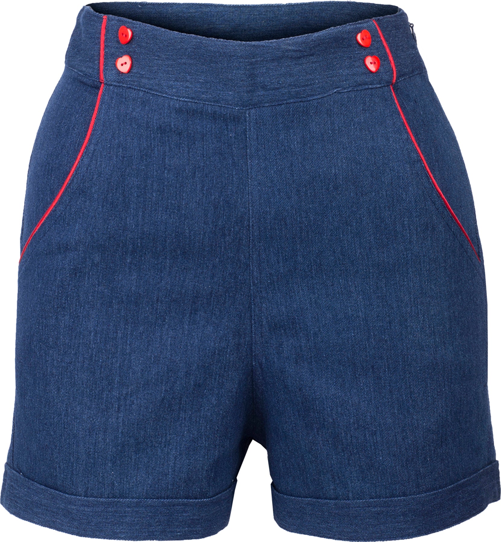 Kuestenluder_INESSA_Vintage_Jeans_DENIM_Heart_High_Waist_Hose_SHORTS_killer_kirsche