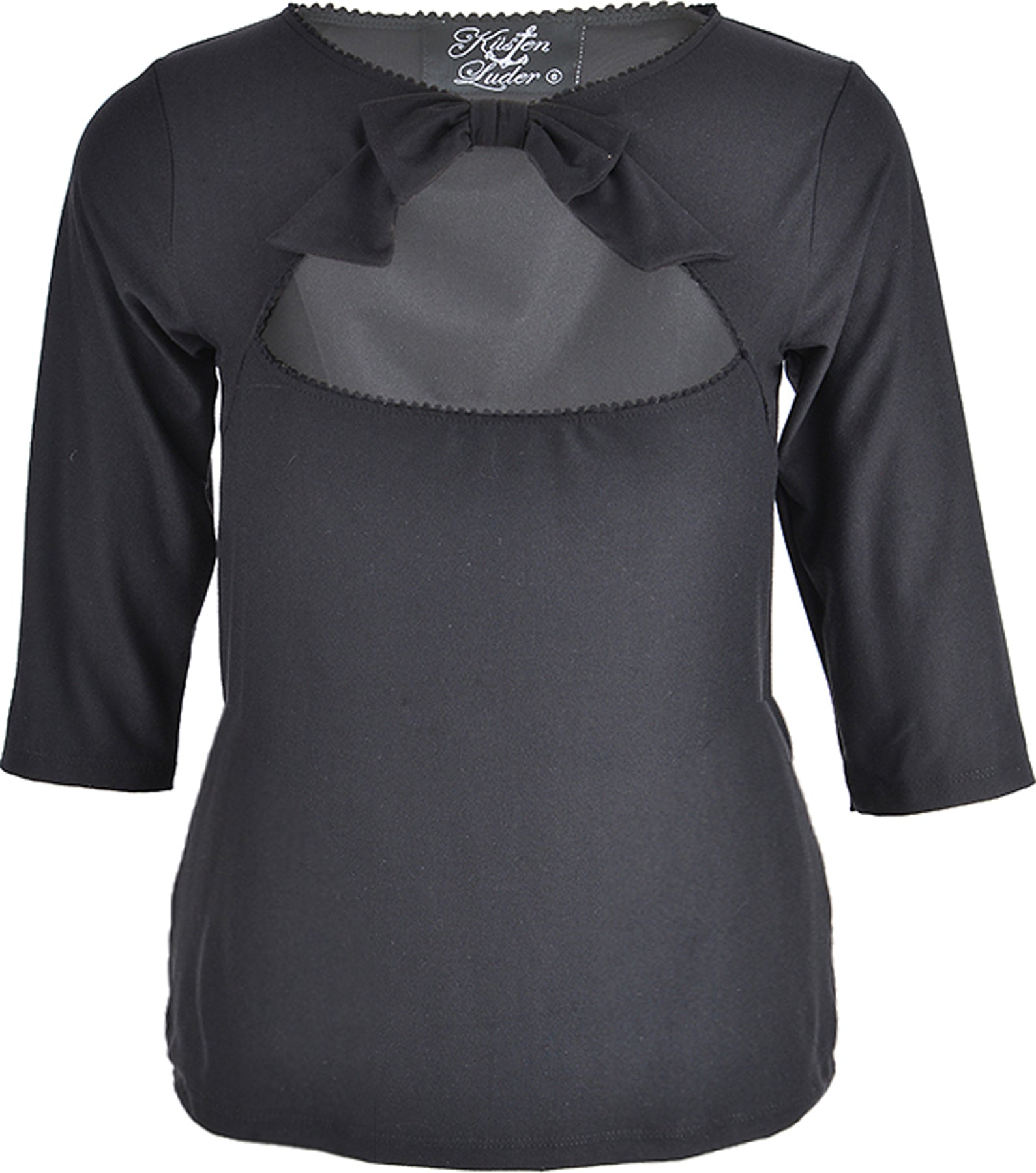 Kuestenluder_JILLIAN_50s_Bow_Pin_Up_Schleifen_SHIRT_-_Schwarz_killer_kirscheehySTR6mWscZB