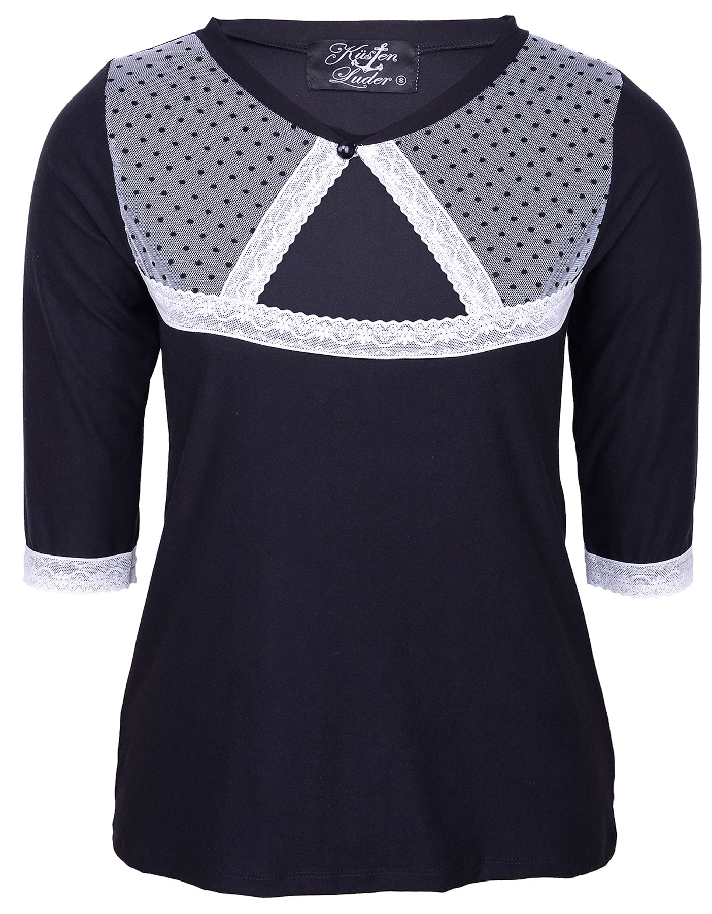 Kuestenluder_JULE_Peephole_Vintage_LACE_Punkte_Tulle_SHIRT_-_Schwarz_killer_kirsche2286nq96CxNsp