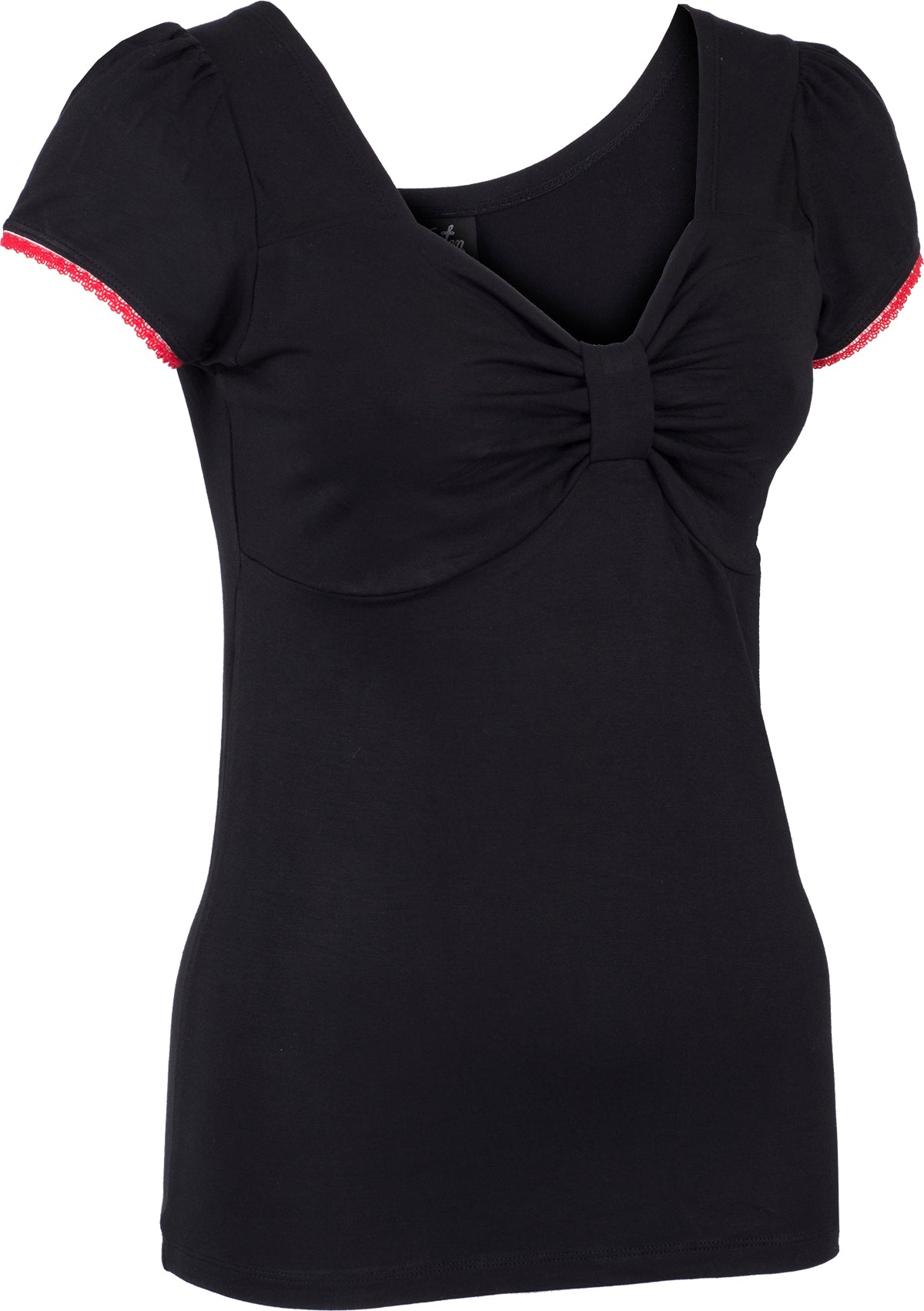 Kuestenluder_Jija_Vintage_PLAIN_Gathered_Kurzarm_Oberteil_SHIRT_Schwarz-3wSUrXF6mQCFvY