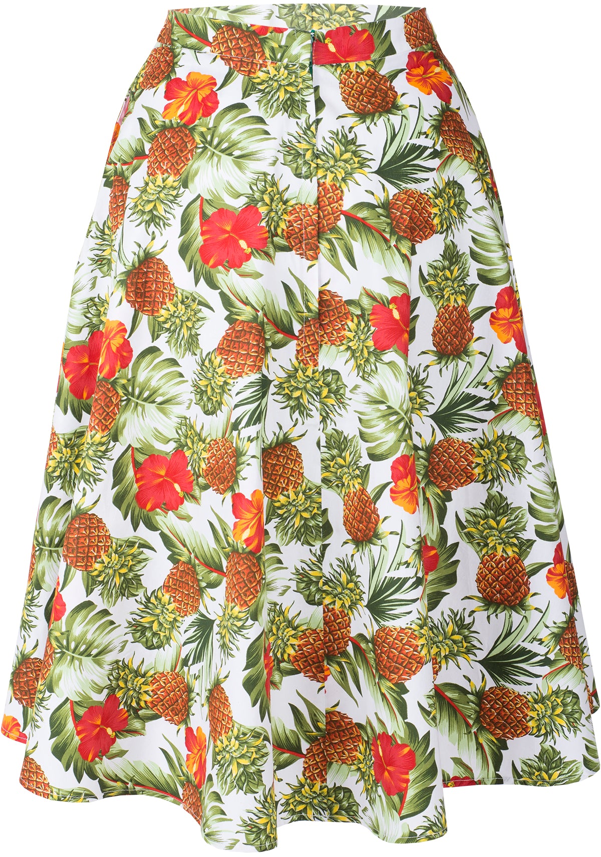 Kuestenluder_KATREIN_Ananas_HIBISCUS_Pompom_Swing_Skirt_ROCK_Weiss-5
