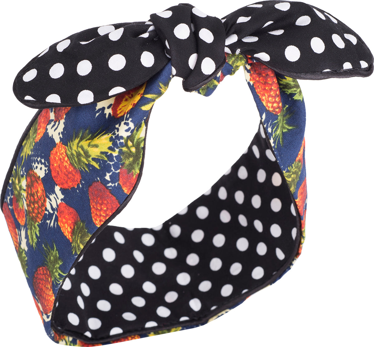 Kuestenluder_LEDA_Polka_Dot_ANANAS_Pineapple_Paspel_HAARBAND_Hair_Band-3
