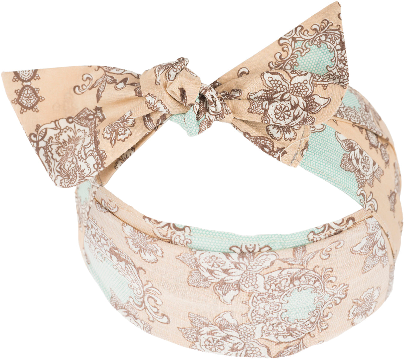 Kuestenluder_LESHA_Vintage_FLORAL_Ornament_Pin_Up_HAARBAND_Headband_beige