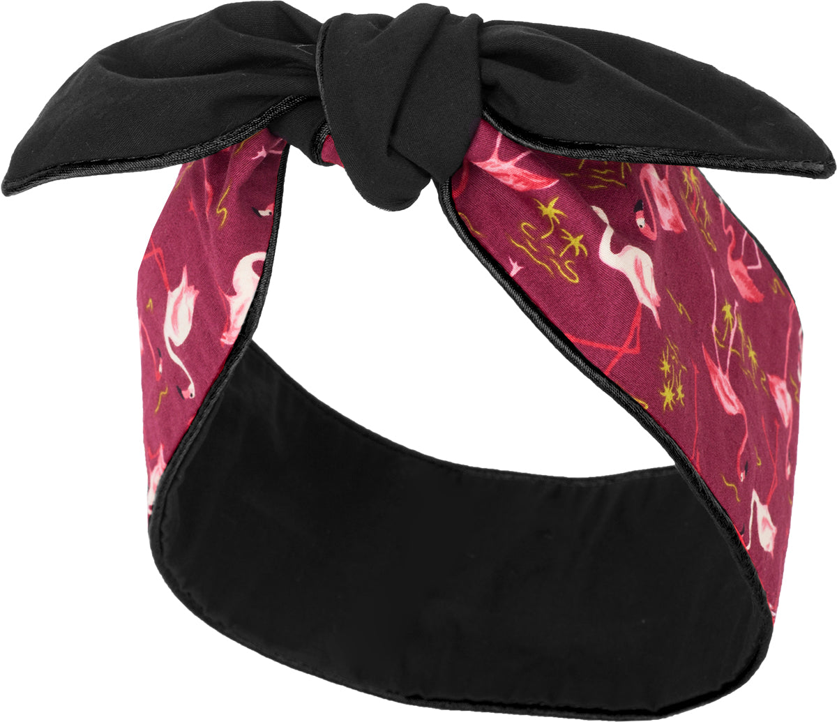 Kuestenluder_LOO_Retro_FLAMINGO_Palmen_Paspel_HAARBAND_Hair_Band-2