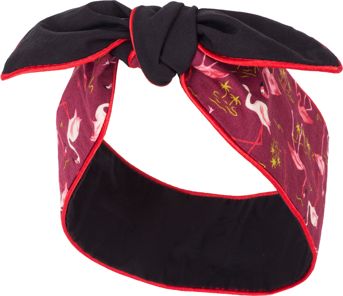 Kuestenluder_LOO_Retro_FLAMINGO_Palmen_Paspel_HAARBAND_Hair_Band-6