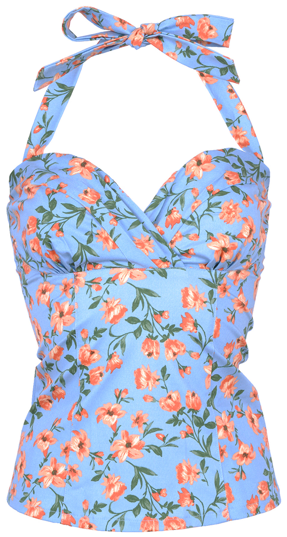 Kuestenluder_LOREE_Vintage_Floral_Tulip_Blueten_Pin_Up_Neckholder_TOP_killer_kirsche
