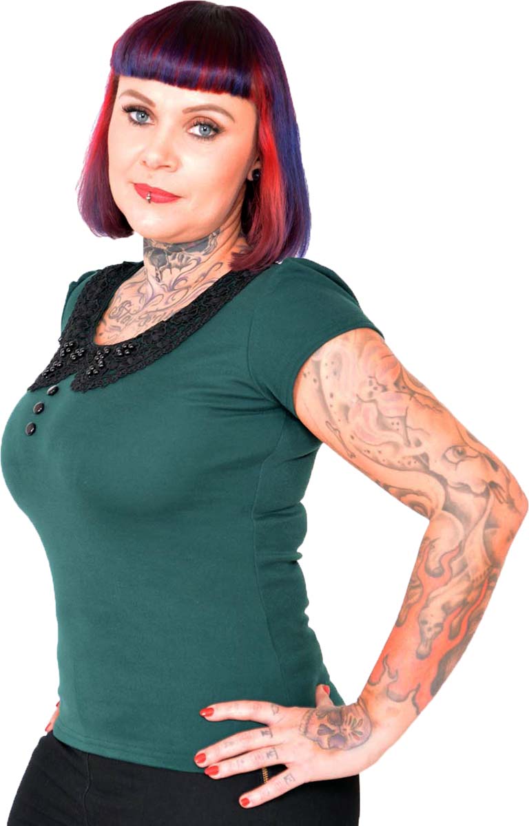 Kuestenluder_LOTTY_Vintage_CROCHET_Bubikragen_Kurzarm_SHIRT_Gruen-2