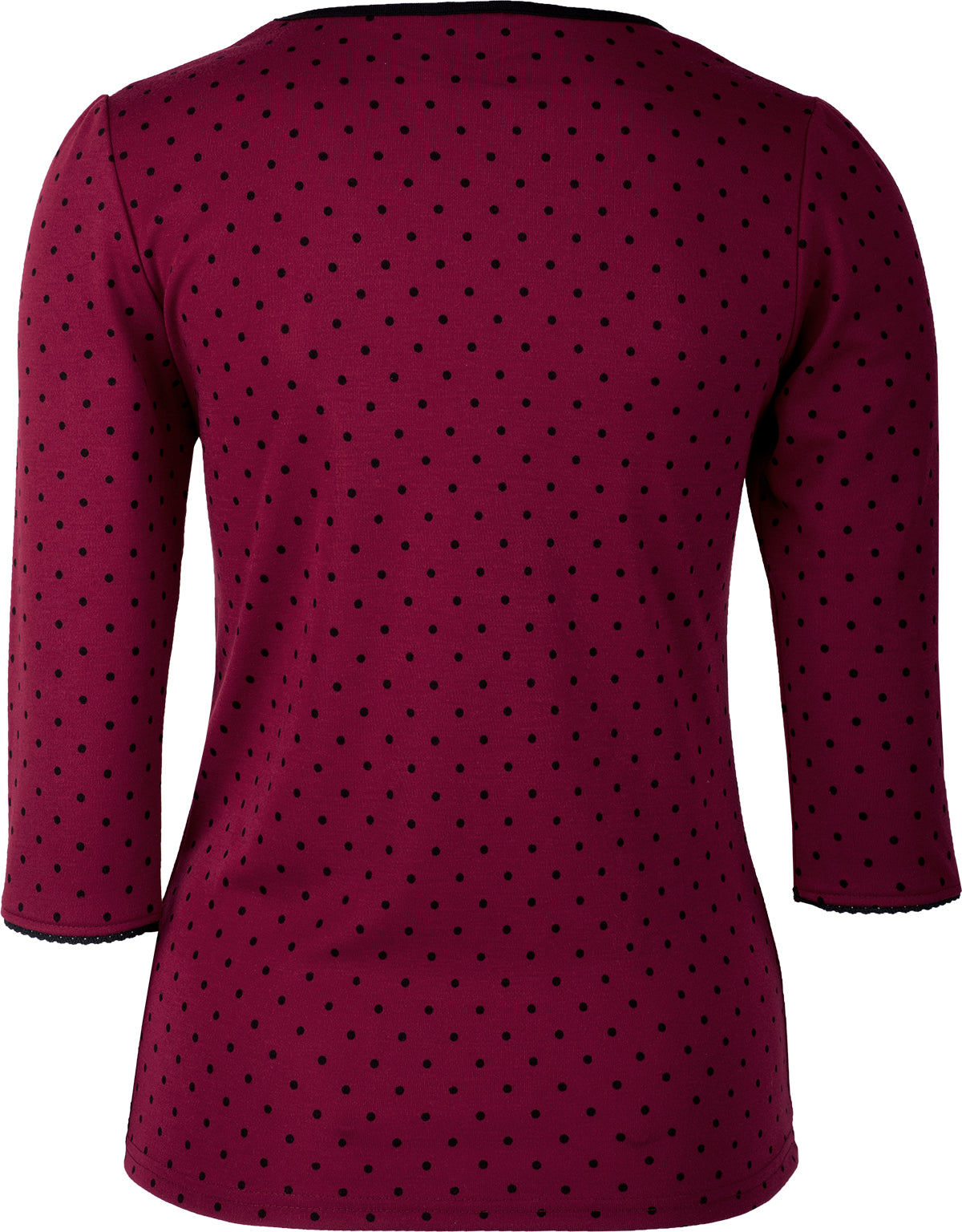 Kuestenluder_Labieba_50s_Polka_Dot_PUNKTE_Lace_34_Arm_SHIRT_Oberteil_-_Rot_04