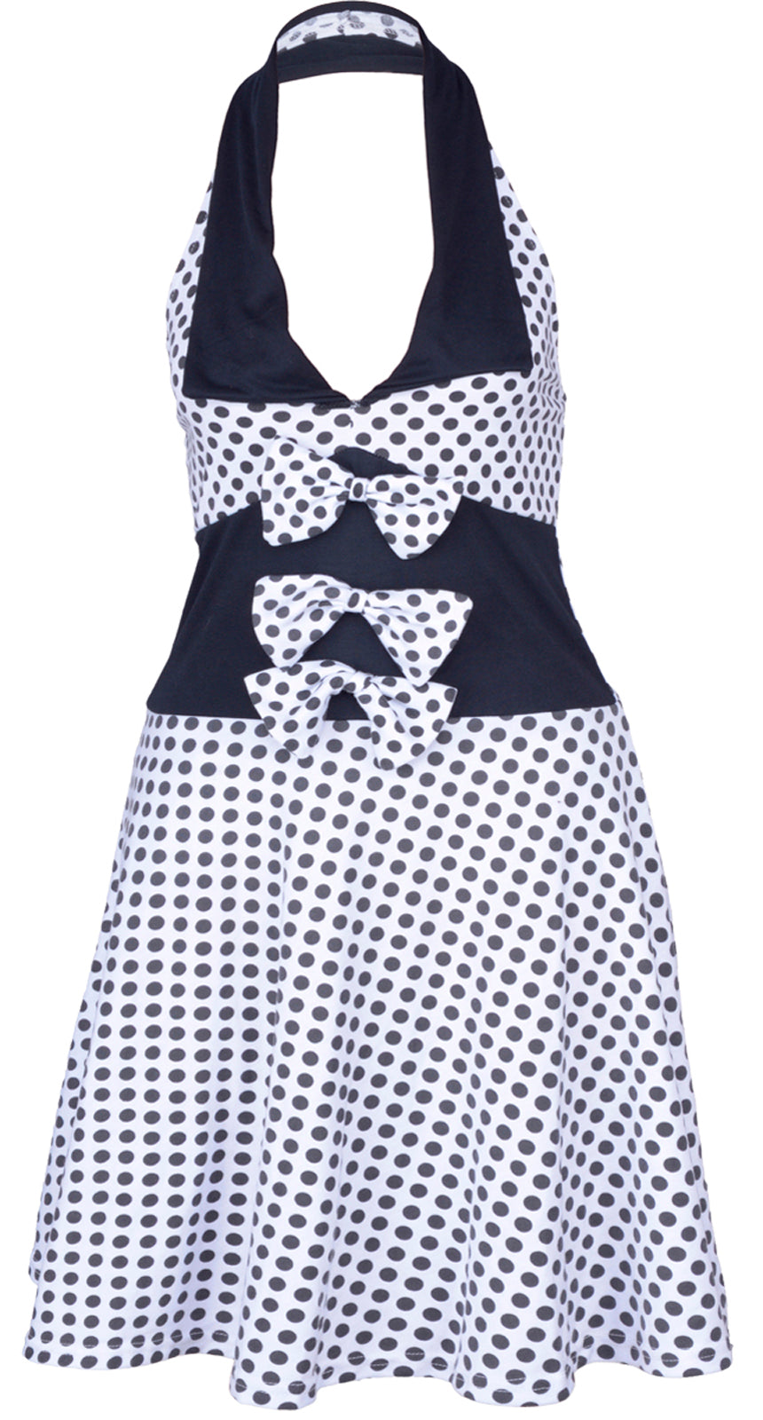 Kuestenluder_MABLE_Polka_Dots_BOW_Neckholder_SWING_Kleid_-_Weiss_killer_kirscheUfDMlPWtxMyH6