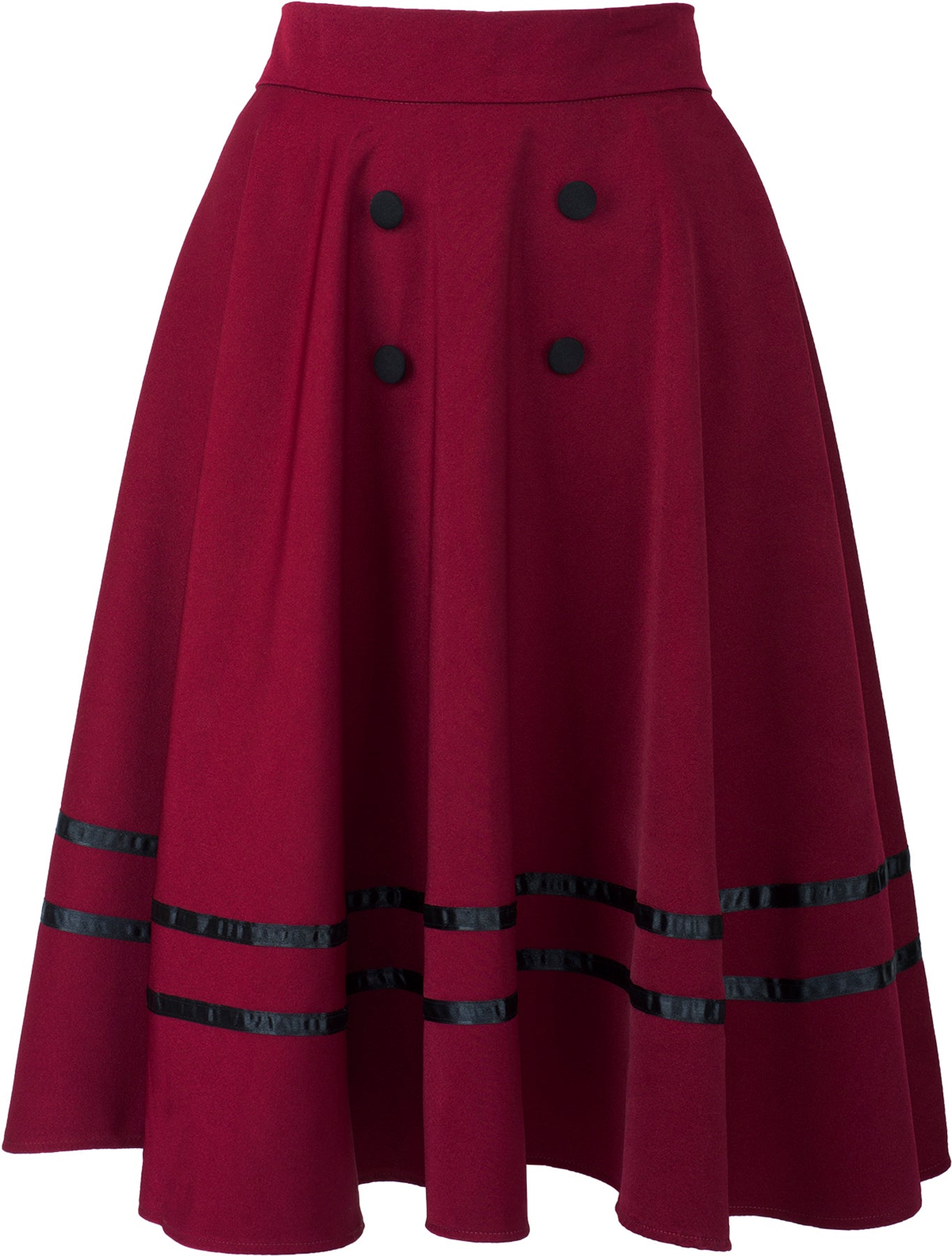 Kuestenluder_MADIY_Vintage_SAILOR_Striped_STREIFEN_Swing_Skirt_TELLERROCK_-_Weinrot_killer_kirsche