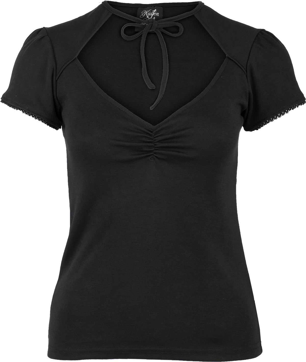 Kuestenluder_MAJELLE_Vintage_CUT-OUT_Bow_Kurzarm_SHIRT_Oberteil_schwarz-10iA9laL3yALue