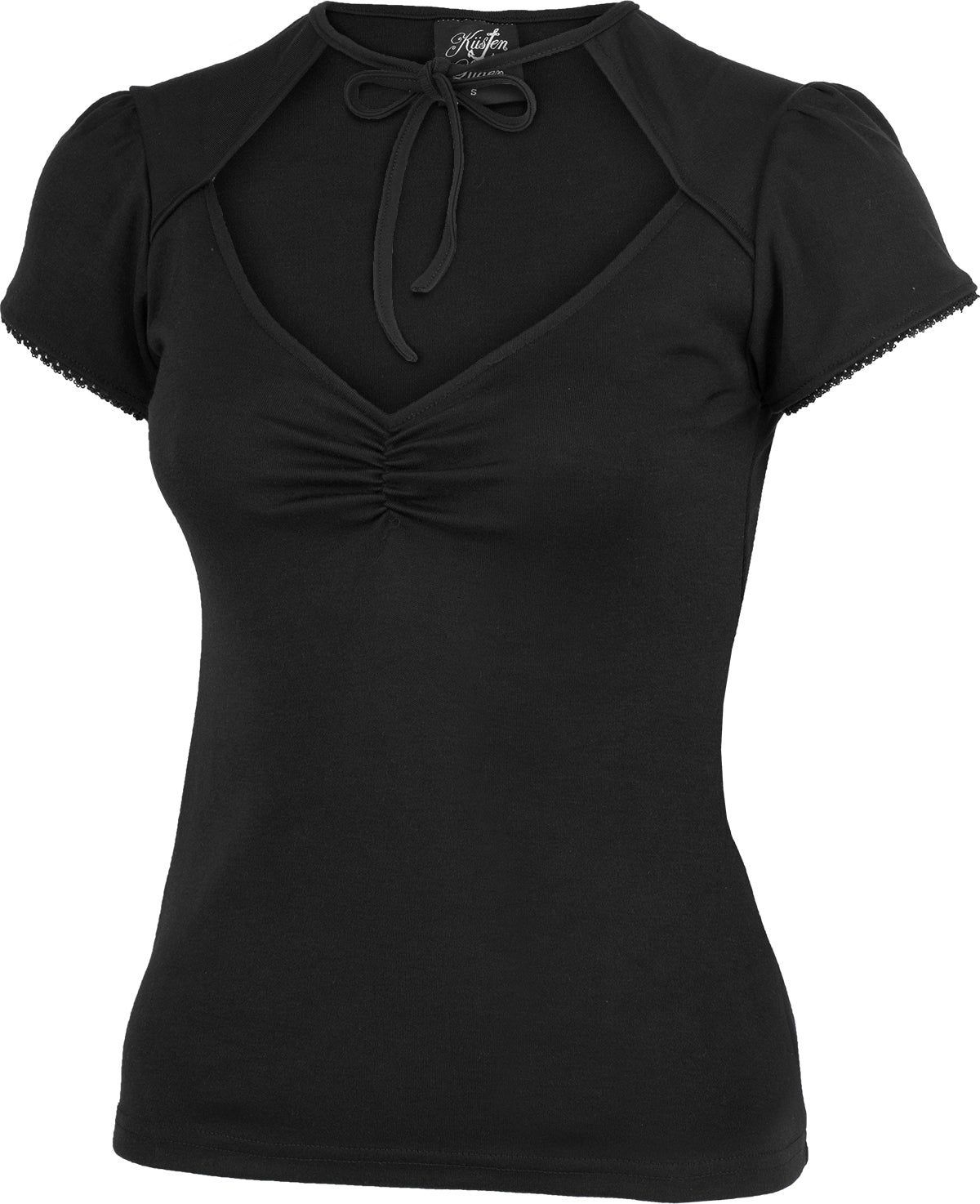 Kuestenluder_MAJELLE_Vintage_CUT-OUT_Bow_Kurzarm_SHIRT_Oberteil_schwarz-2u1gQzGsXRObBS