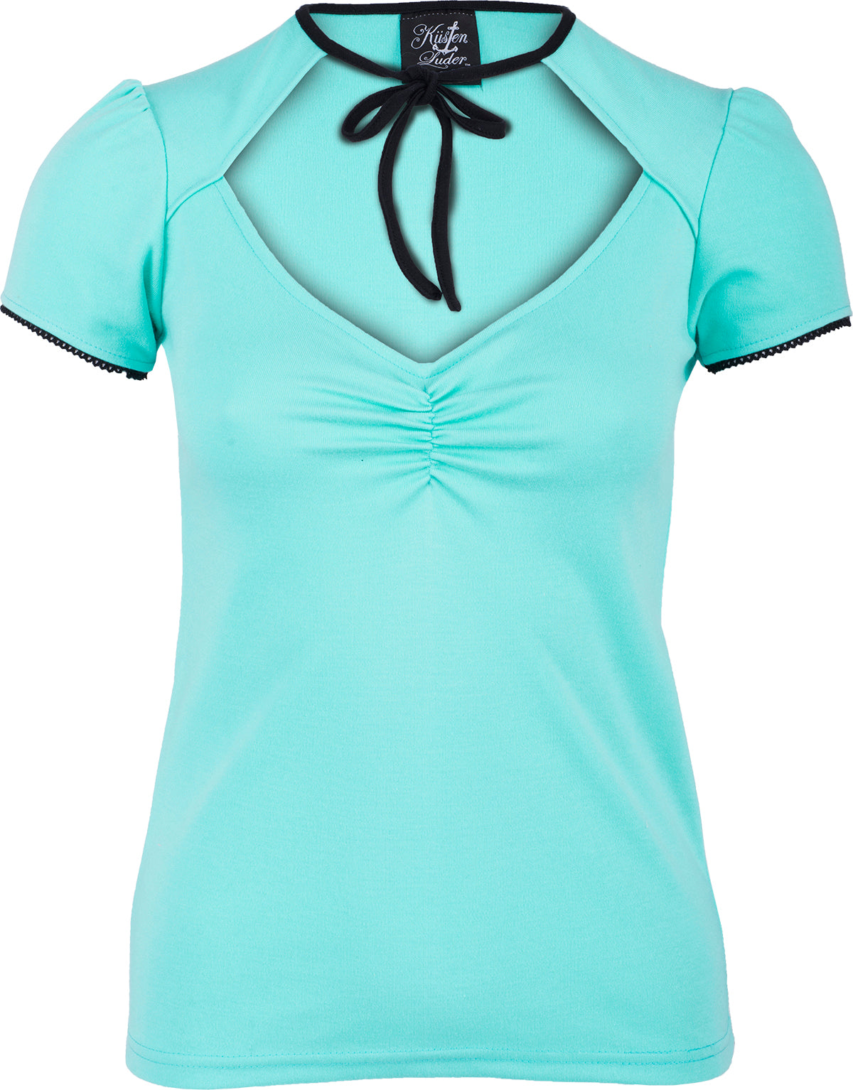 Kuestenluder_MAJELLE_Vintage_CUT-OUT_Plain_Kurzarm_SHIRT_Oberteil_Mint-1