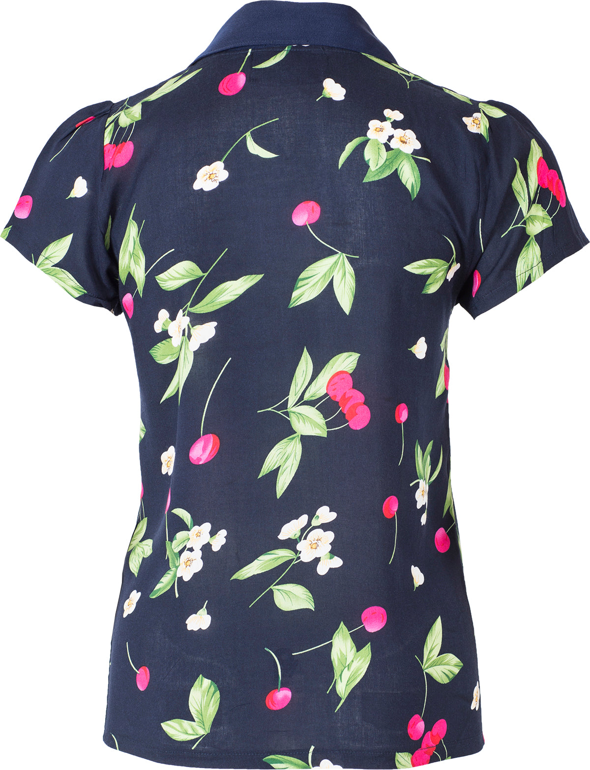 Kuestenluder_MALVINA_Vintage_CHERRY_Kirschen_V-Neck_BLUSE_Blau-37XjXyufvoSU9p