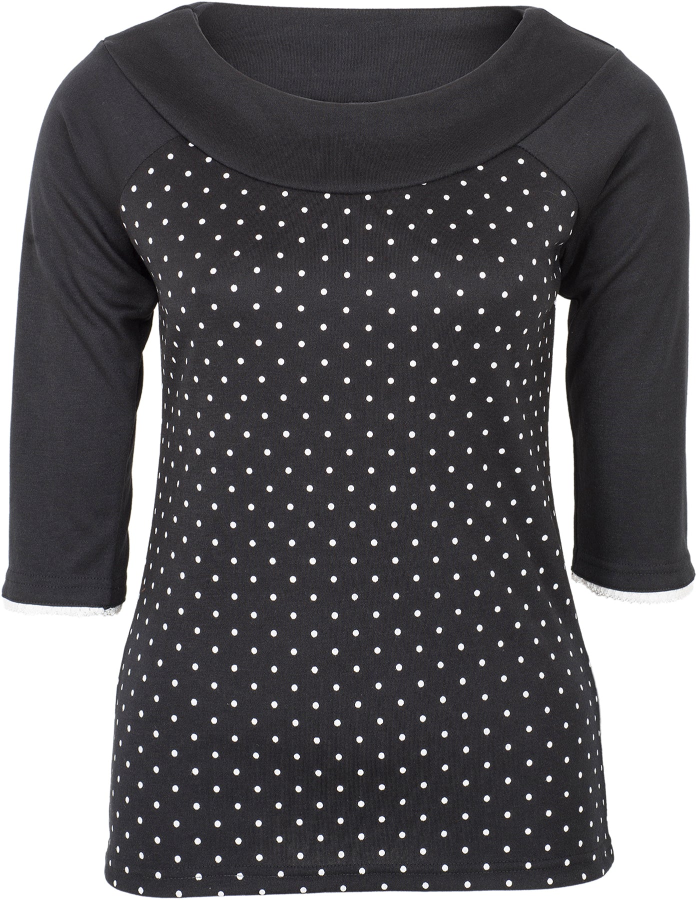Kuestenluder_MARTHEY_50s_Polka_Dot_PUNKTE_Carmen_3_4_Arm_SHIRT_Oberteil_killer_kirsche