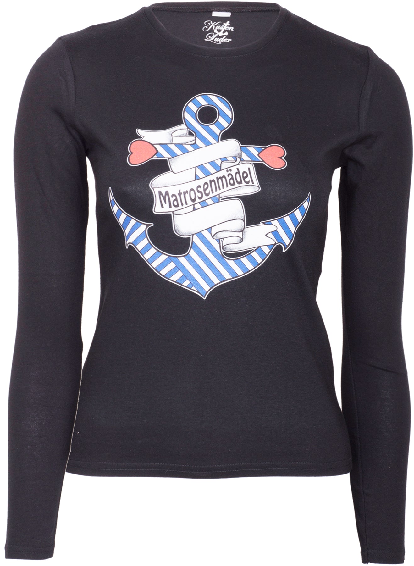 Kuestenluder_MATROSENMaeDEL_ANKER_Anchor_Langarm_Gielrie_Motiv_SHIRT_-_Schwarz_killer_kirsche
