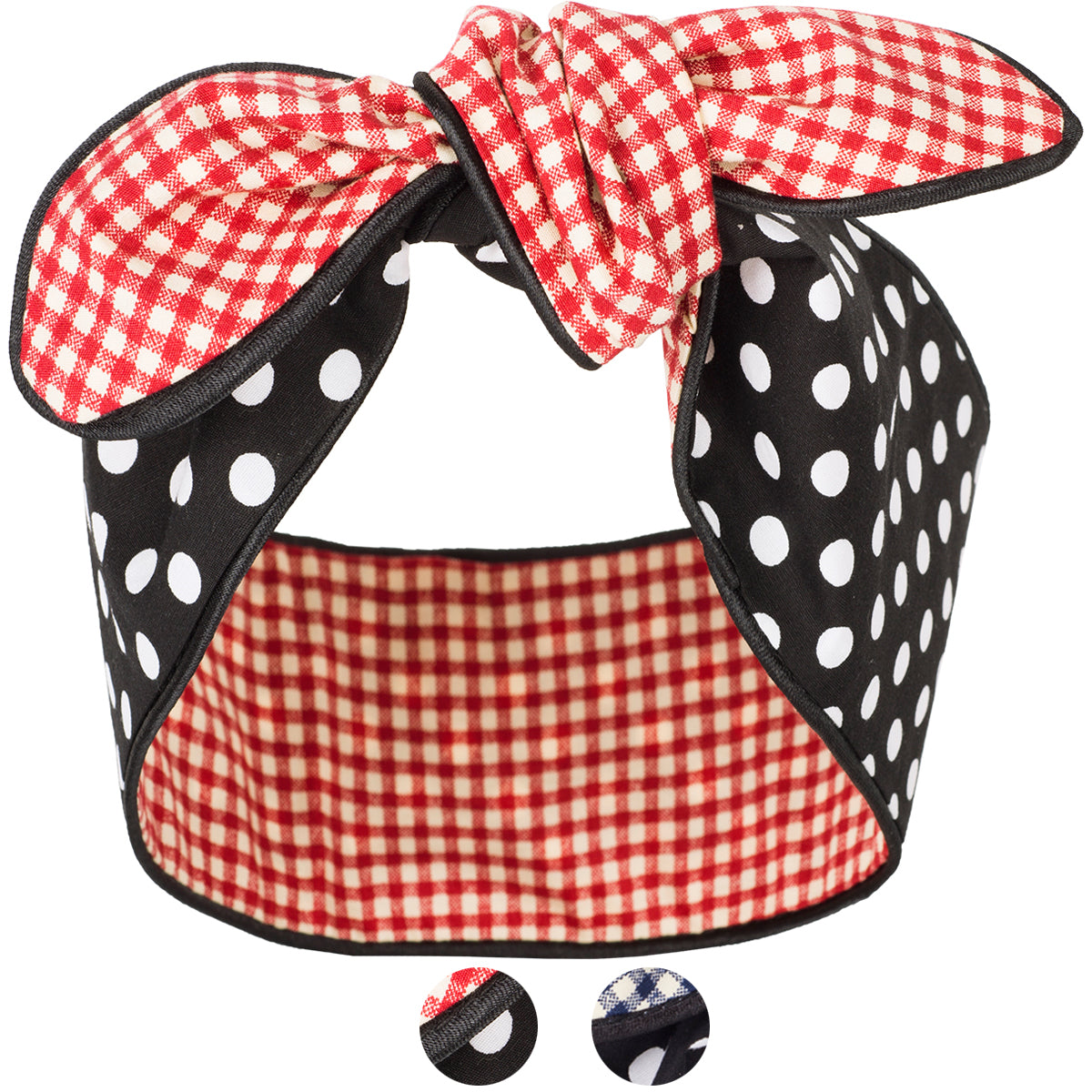 Kuestenluder_MELLIE_Polka_Dot_PEPITA_Retro_Paspel_HAARBAND_Hair_Band_galerie