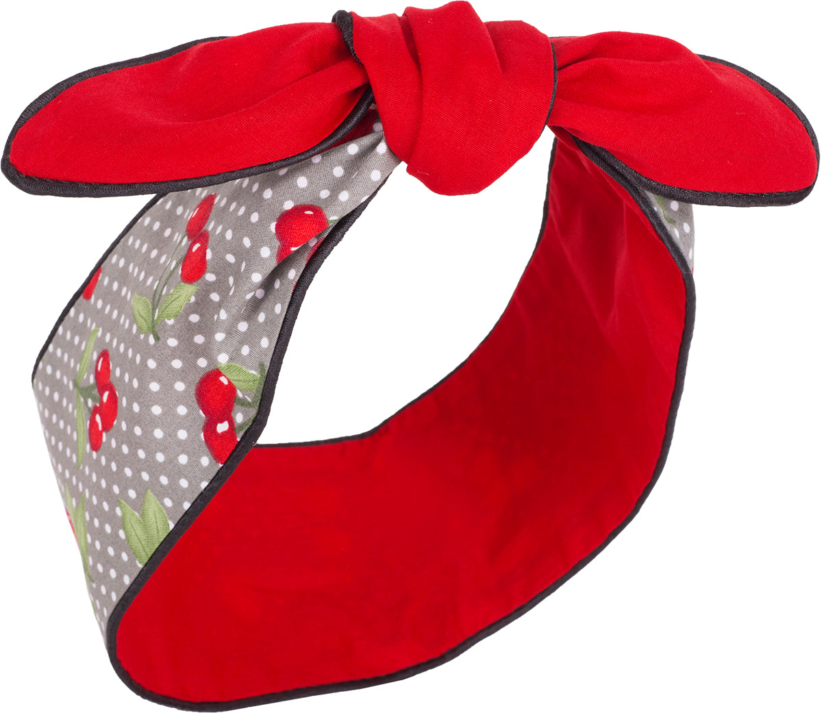 Kuestenluder_MIRENA_Polka_Dot_KIRSCHEN_Cherry_Paspel_HAARBAND_Grau-35f7da551034fd