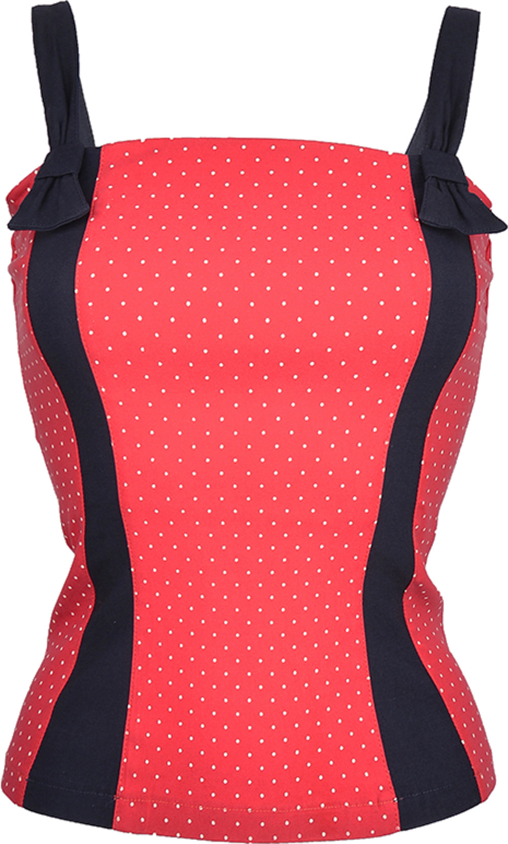 Kuestenluder_MORGAN_Polka_Dots_Schleifen_50s_Bow_Traegertops_-_Rot