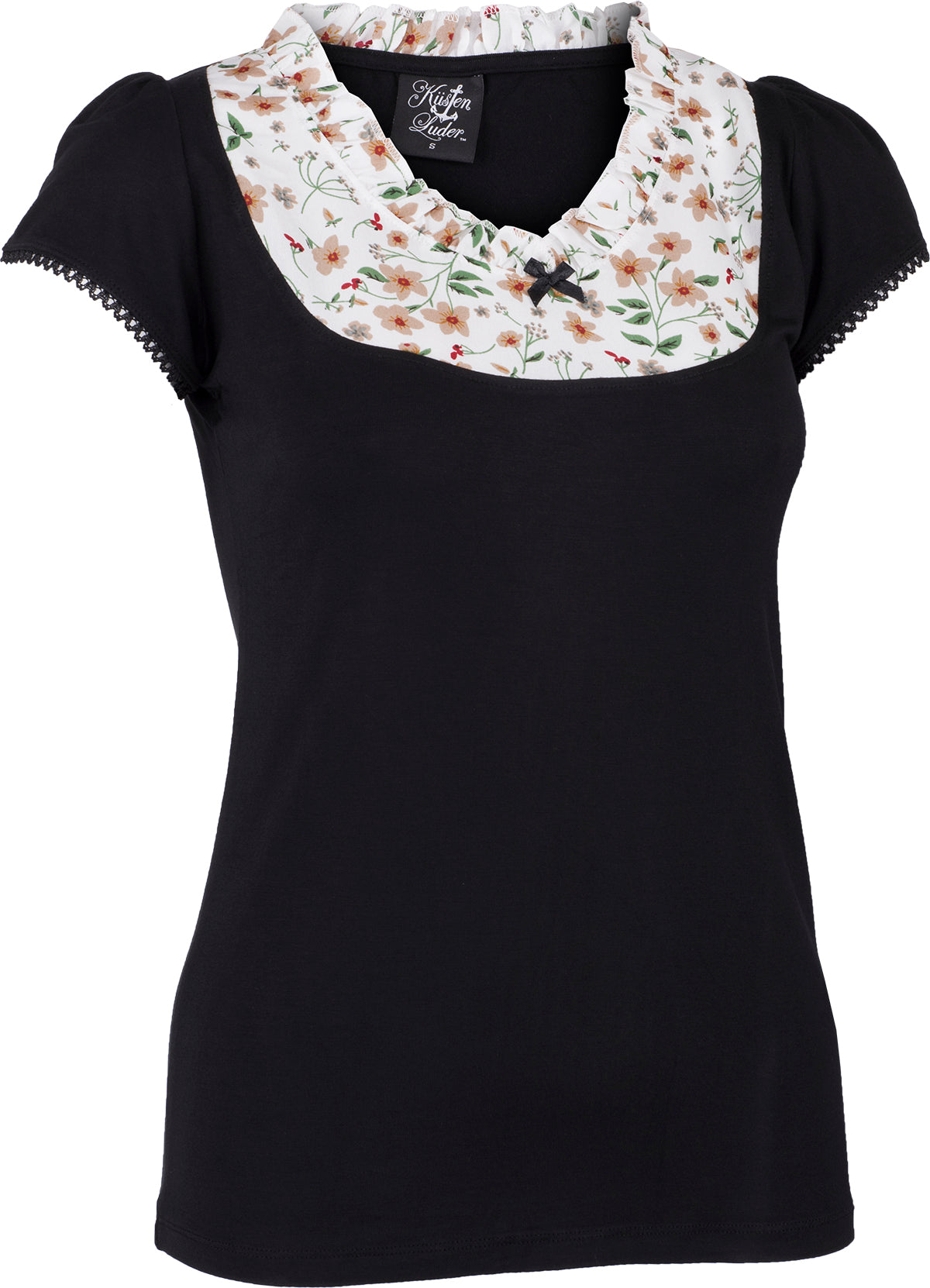 Kuestenluder_NAVIA_Vintage_FLORAL_Ruffle_Oberteil_SHIRT_Schwarz-Weiss-3