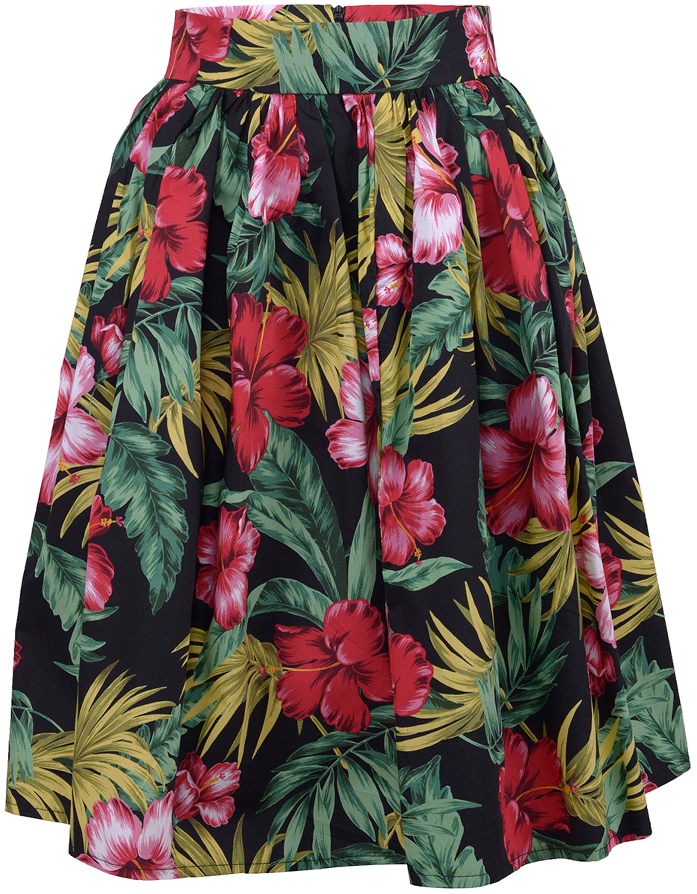 Kuestenluder_NEOMA_Hibiscus_Palm_Tiki_ALOHA_Swing_Skirt_Vintage_Rock_-_Schwarz_killer_kirscheY167pFQG9KQW4