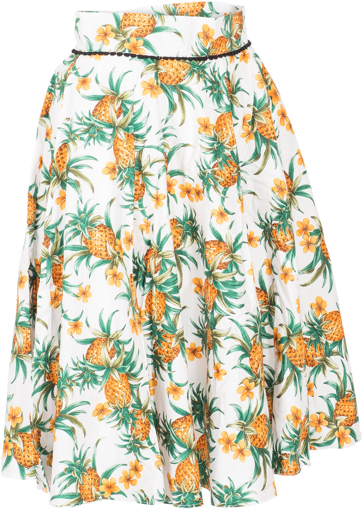 Kuestenluder_NEVAEH_Tropical_ANANAS_Pom_Pom_Frangipani_BLUMEN_Swing_Skirt_ROCK-2