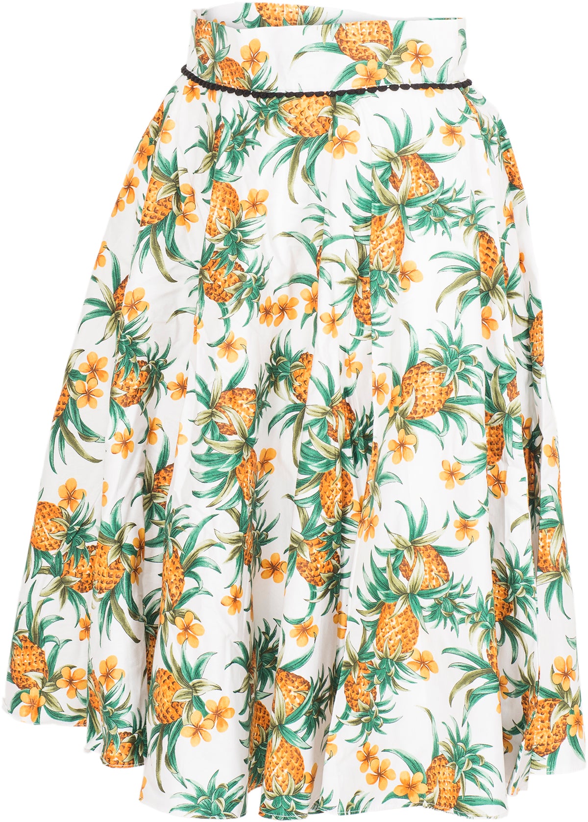 Kuestenluder_NEVAEH_Tropical_ANANAS_Pom_Pom_Frangipani_BLUMEN_Swing_Skirt_ROCK-3