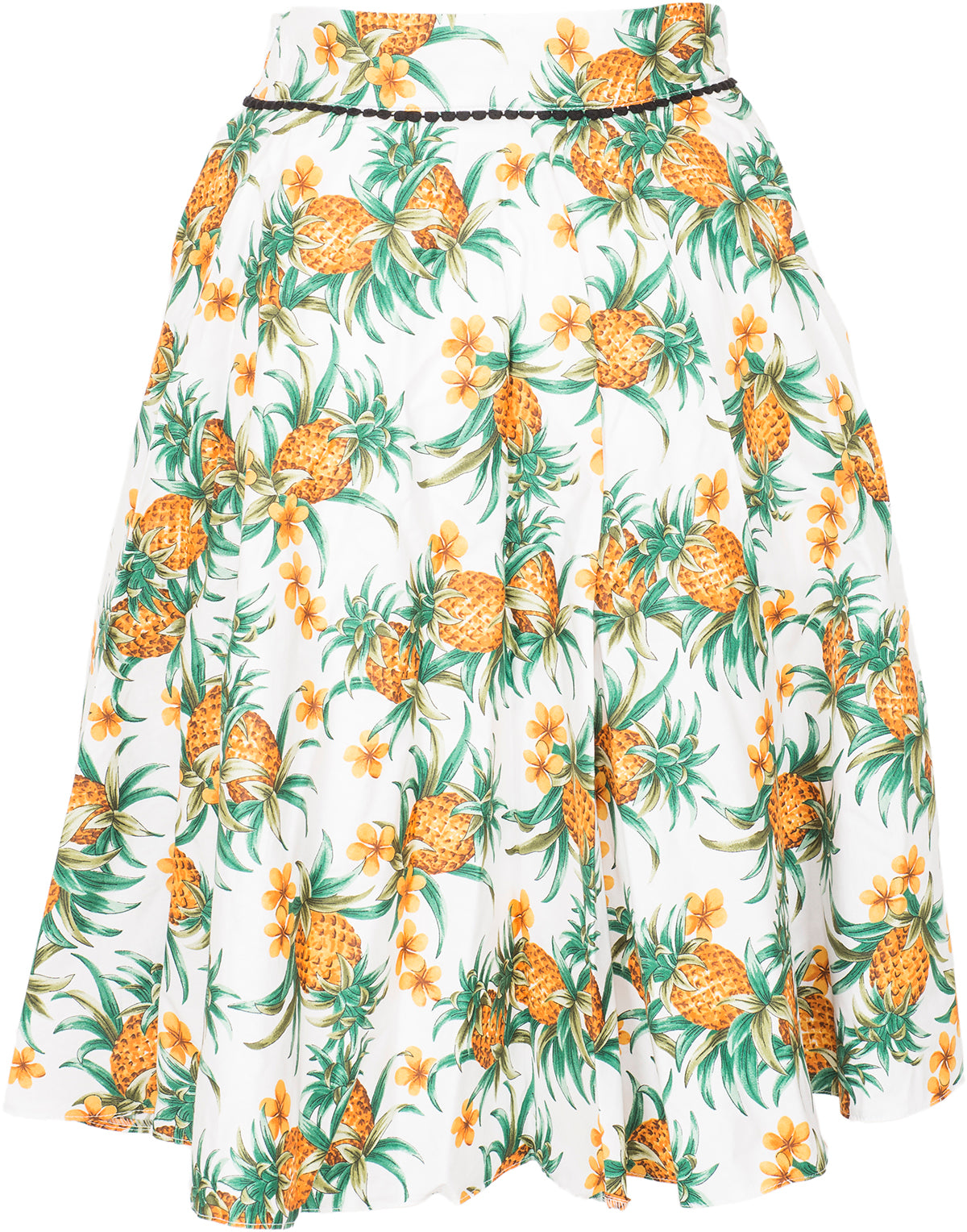 Kuestenluder_NEVAEH_Tropical_ANANAS_Pom_Pom_Frangipani_BLUMEN_Swing_Skirt_ROCK-4