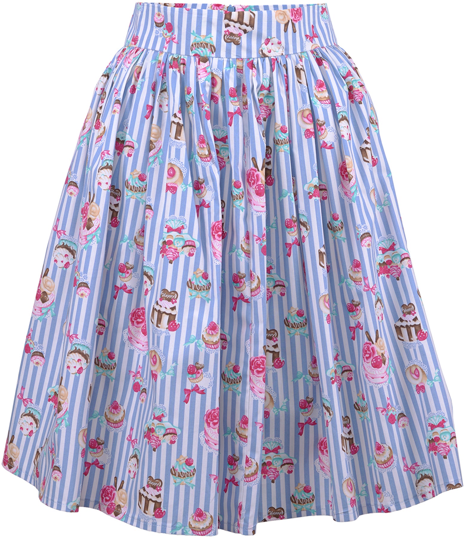 Kuestenluder_NOELLA_Striped_Cupcake_Toertchen_Bakery_Swing_Skirt_Vintage_Rock_-_Blau_killer_kirsche5lnti7W6OT671