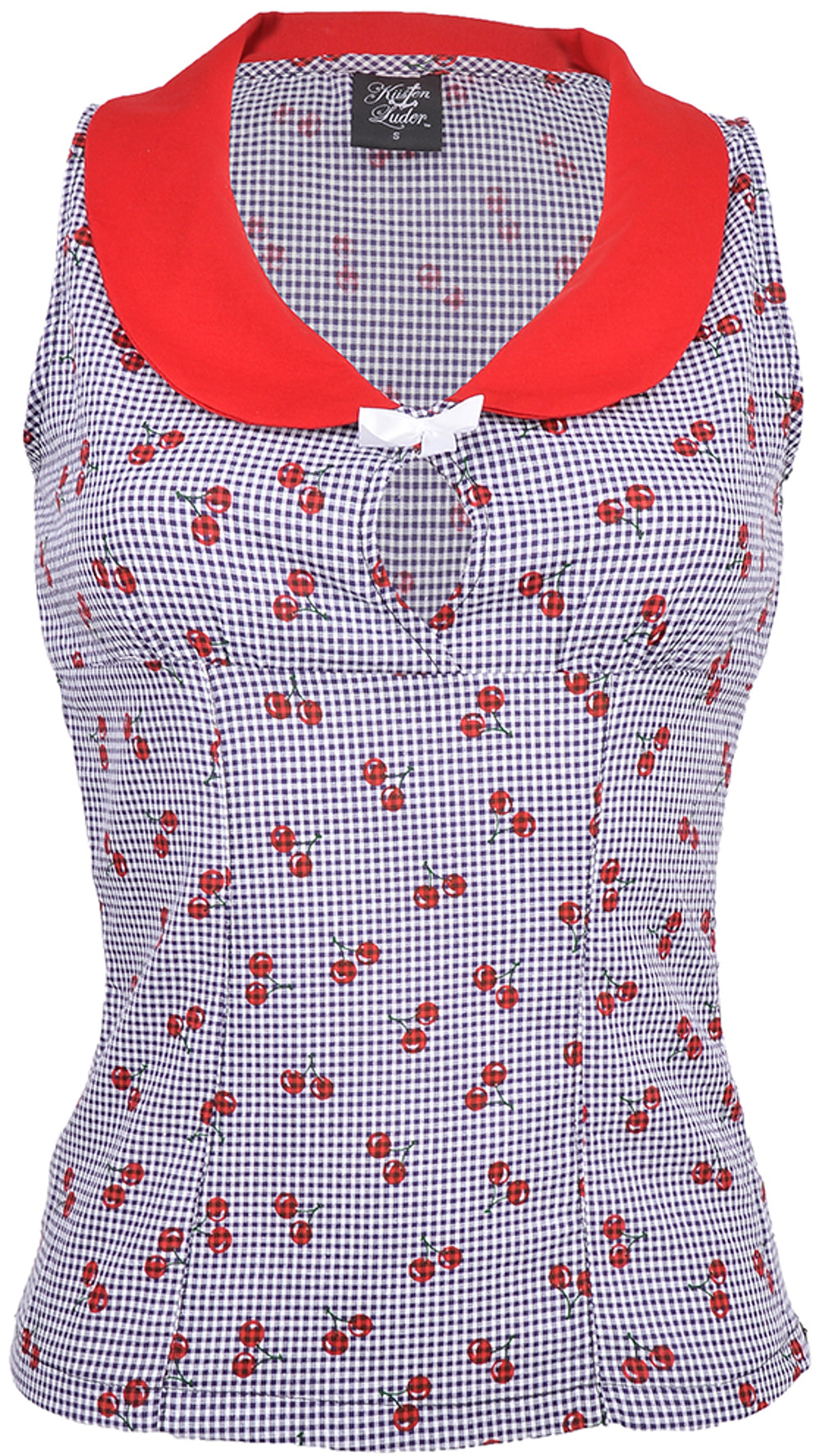 Kuestenluder_NOELLE_Gingham_SCOT_Cherry_Bubikragen_SHIRT