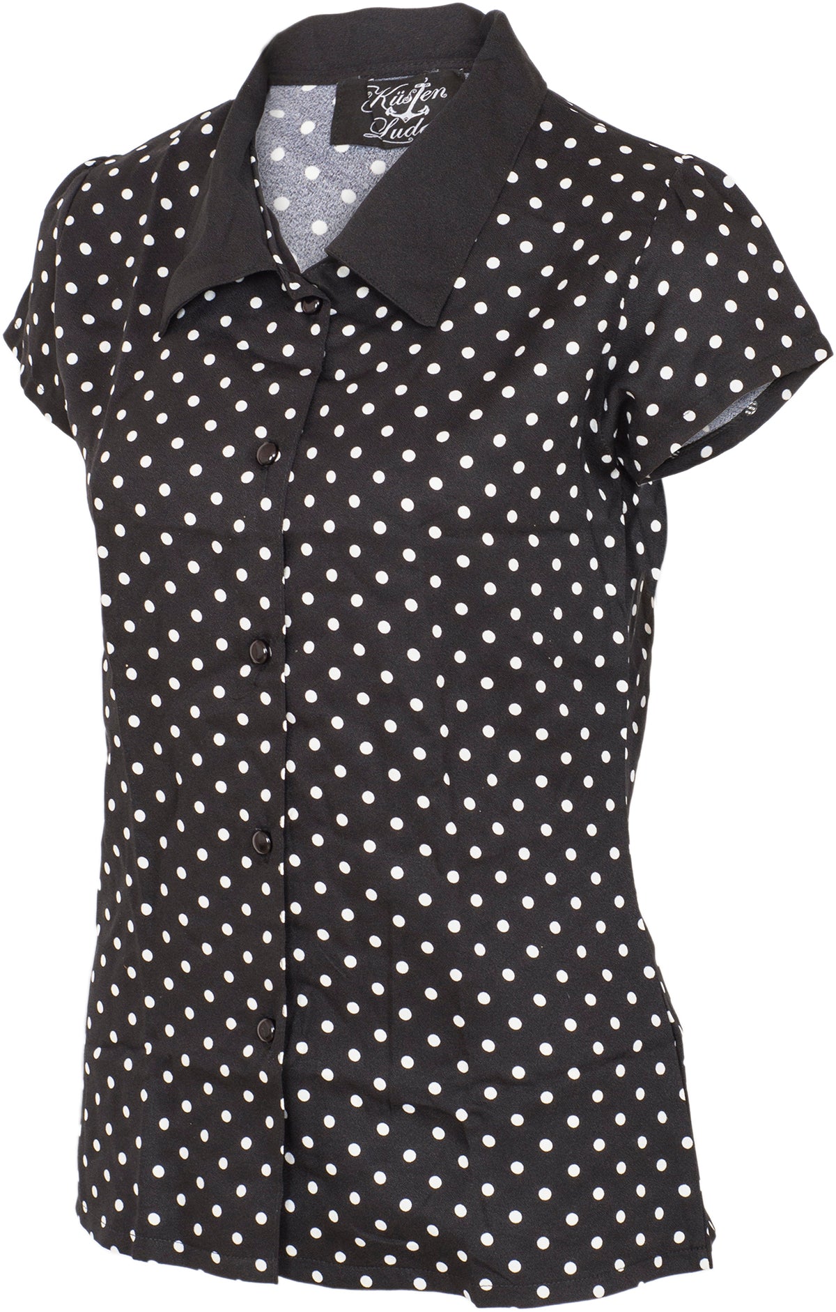 Kuestenluder_NOELY_Vintage_POLKA_DOT_Punkte_KURZARM_Retro_BLUSE_Shirt-3