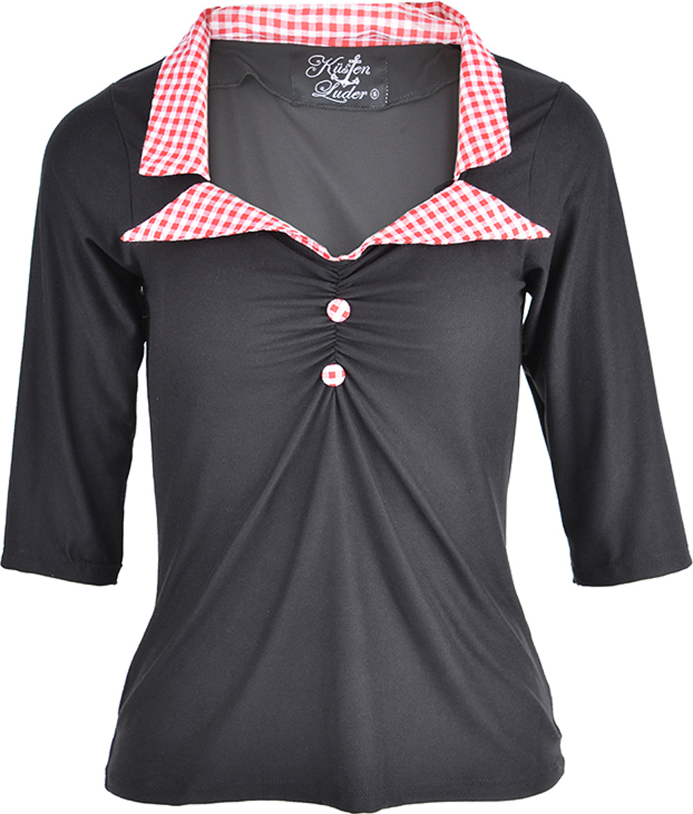 Kuestenluder_OPHELIA_50s_SCOT_Pepita_Retro_KRAGEN_Shirt_-_Schwarz_RotTDbMpJdRxI69B