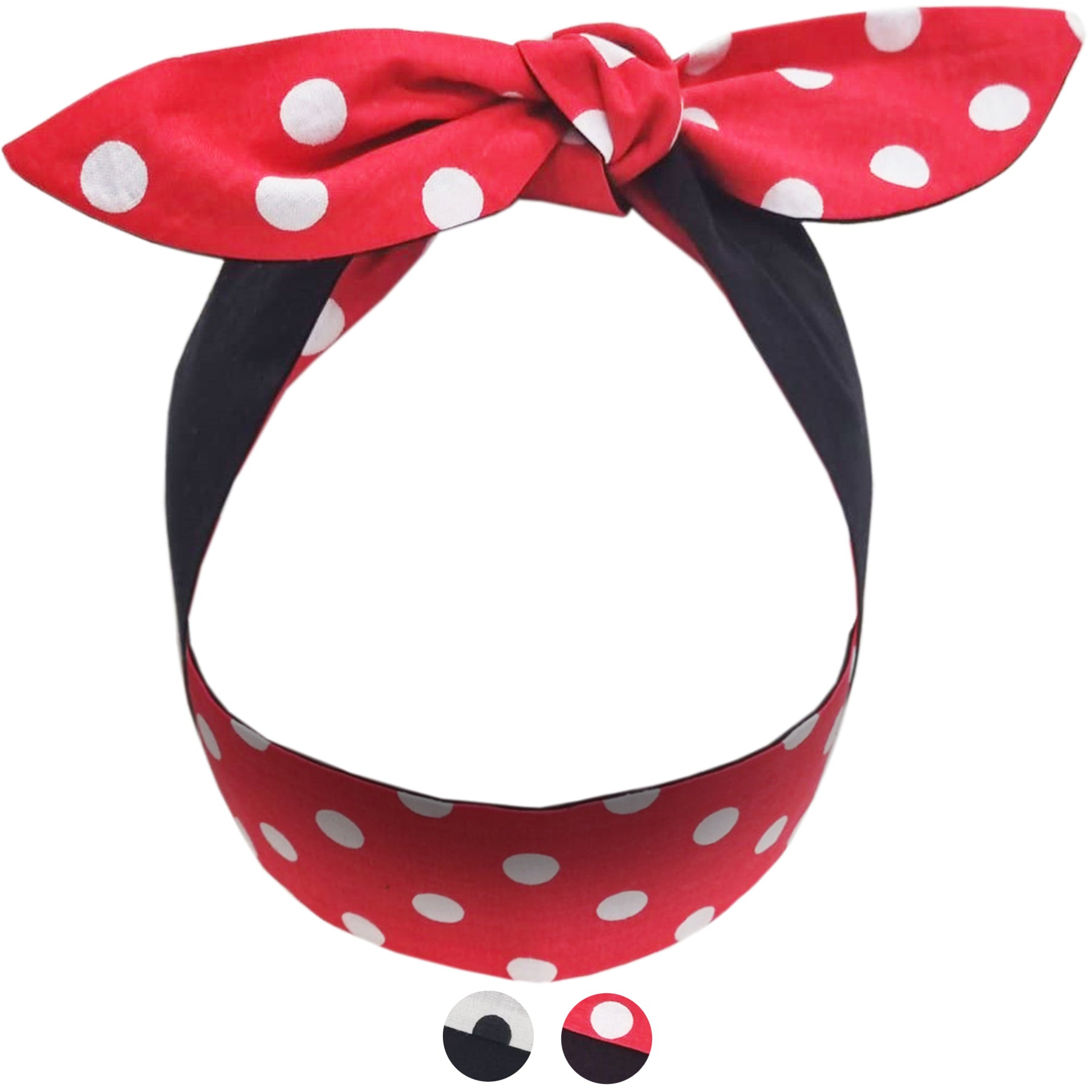 Kuestenluder_PAMINA_POLKA_DOT_2in1_Retro_PUNKTE_Pin_Up_50s_HAARBAND_Hairband_Galeriebild