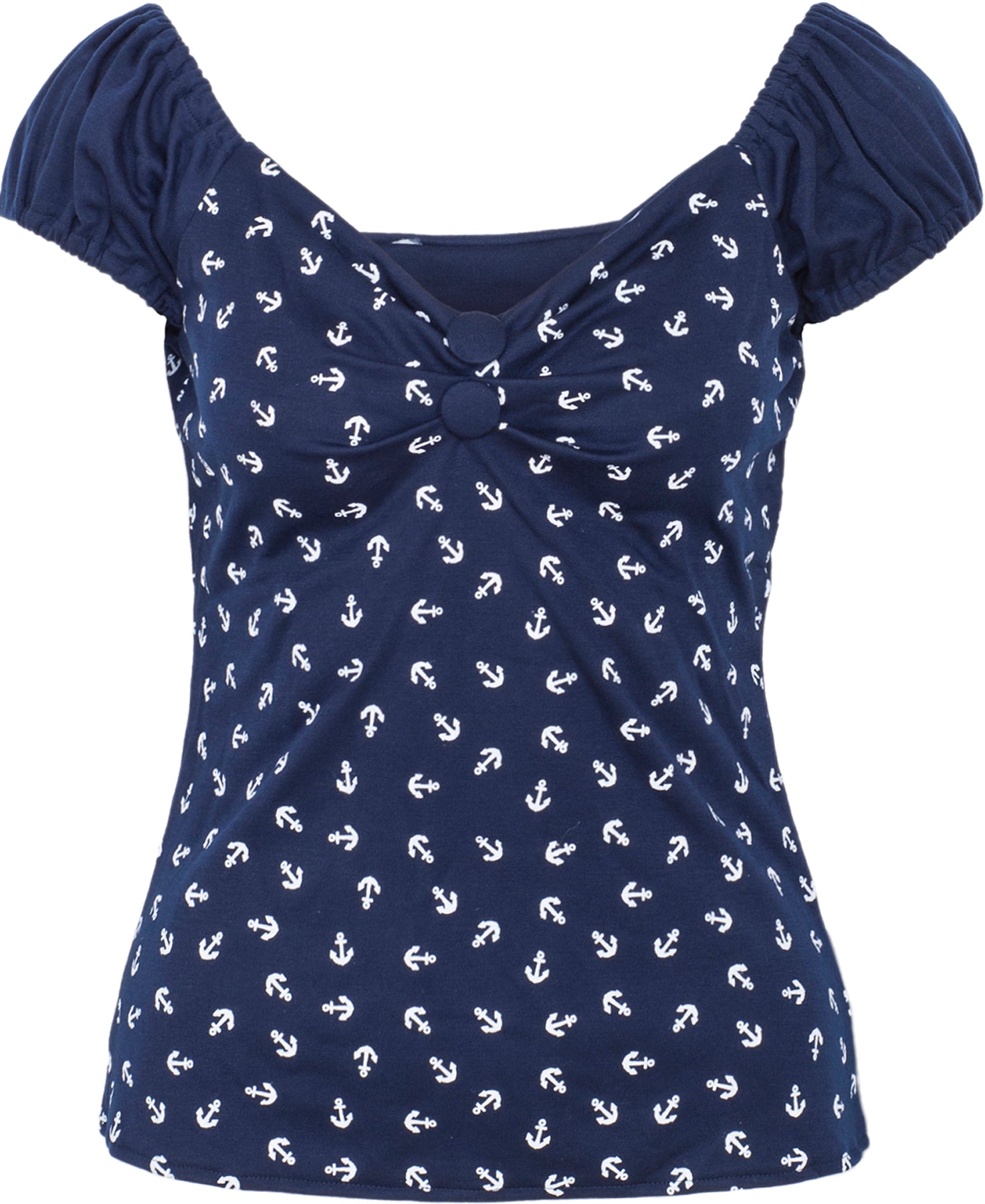 Kuestenluder_QUINCY_Vintage_Anchor_ANKER_Sailor_Kurzarm_BLUSE_Shirt_killer_kirsche