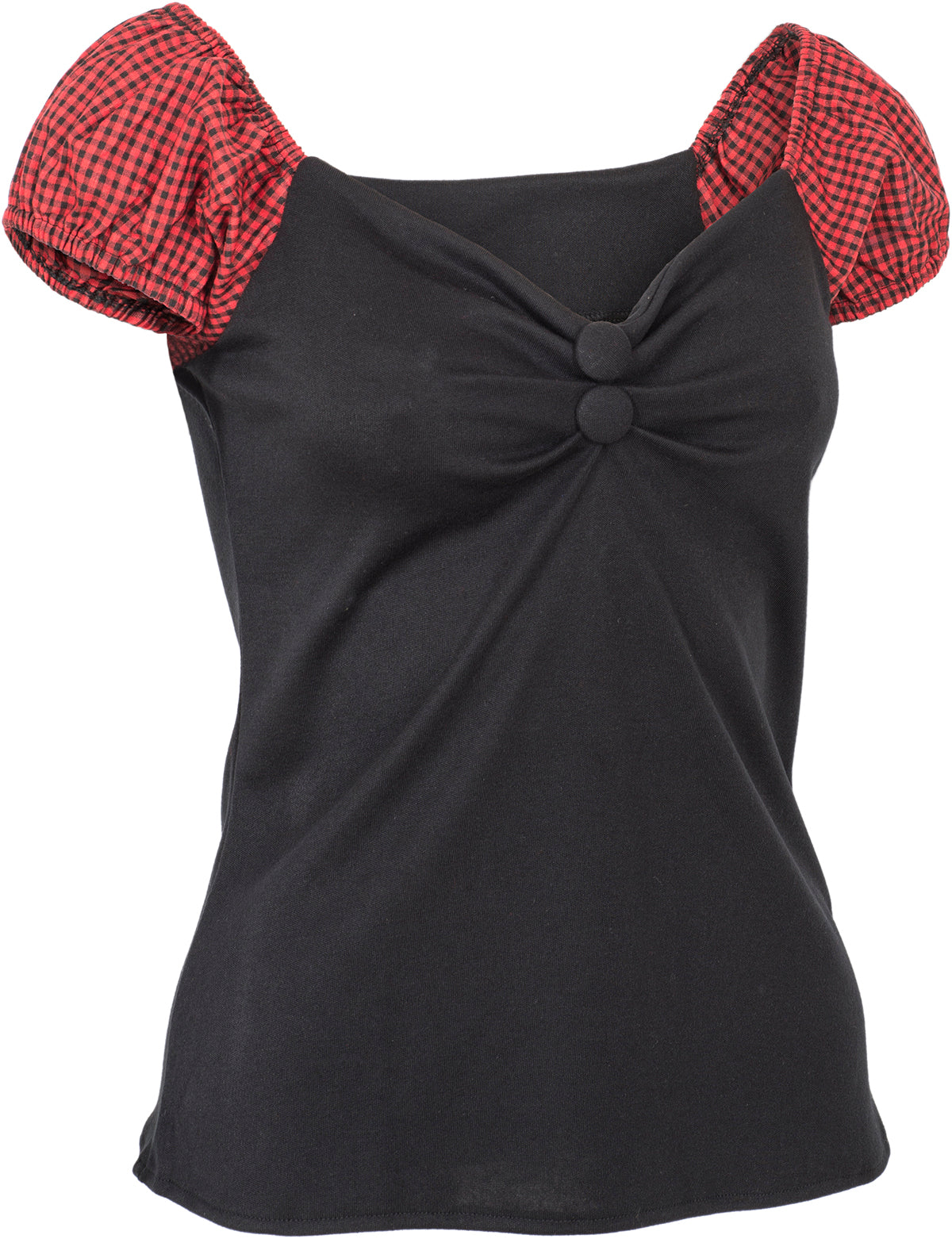 Kuestenluder_QUINCY_Vintage_PEPITA_Kurzarm_BLUSENSHIRT_Oberteil_Rot-2iHpgZx8KTe9ux