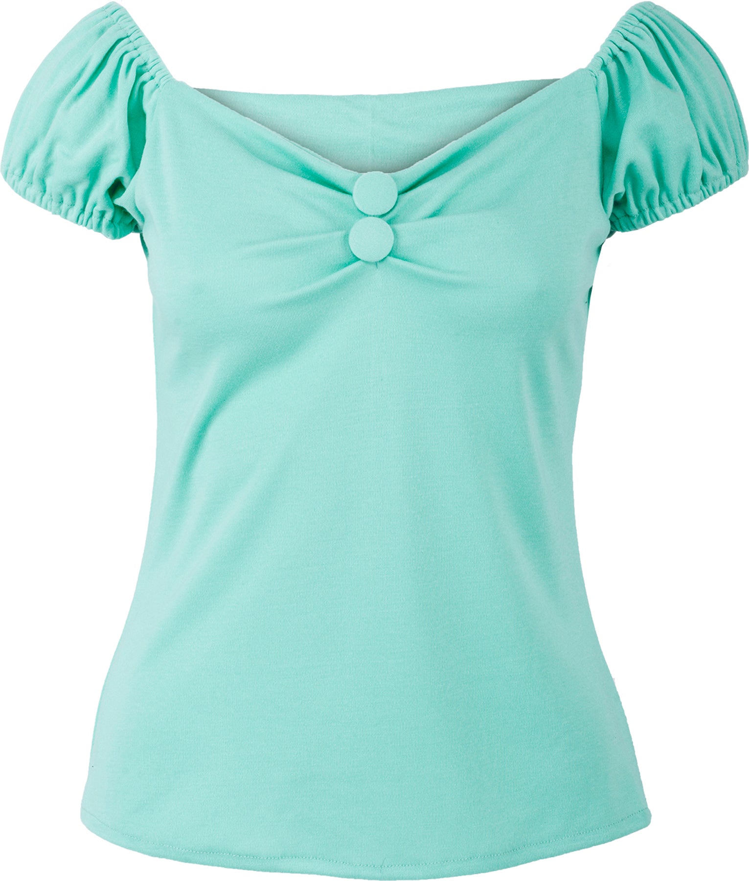 Kuestenluder_QUINCY_Vintage_PIN_UP_Plain_Oberteil_BLUSENSHIRT_Mint_killer_kirsche