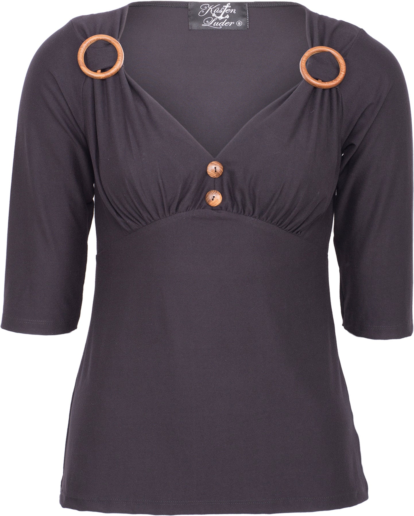 Kuestenluder_RENETTA_Pin_Up_50s_Basic_V-NECK_dreiviertel_Arm_SHIRT_-_schwarzowg1a0ym2nu4h