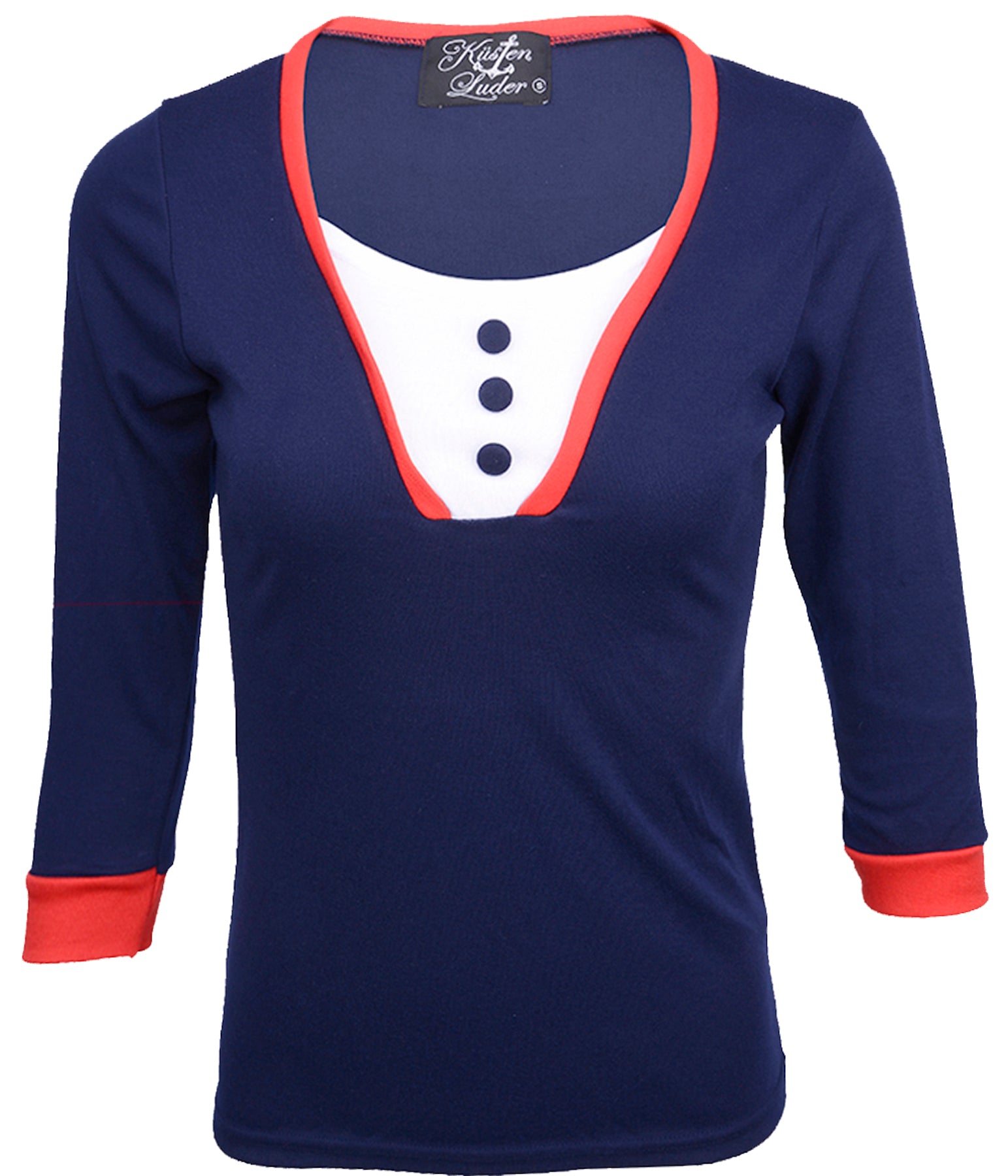 Kuestenluder_RUTHA_Vintage_Sailor_V-Neck_Retro_dreiviertel_Arm_SHIRT_-_Navy_KILLER_KIRSCHEqp4n66byuWwaD