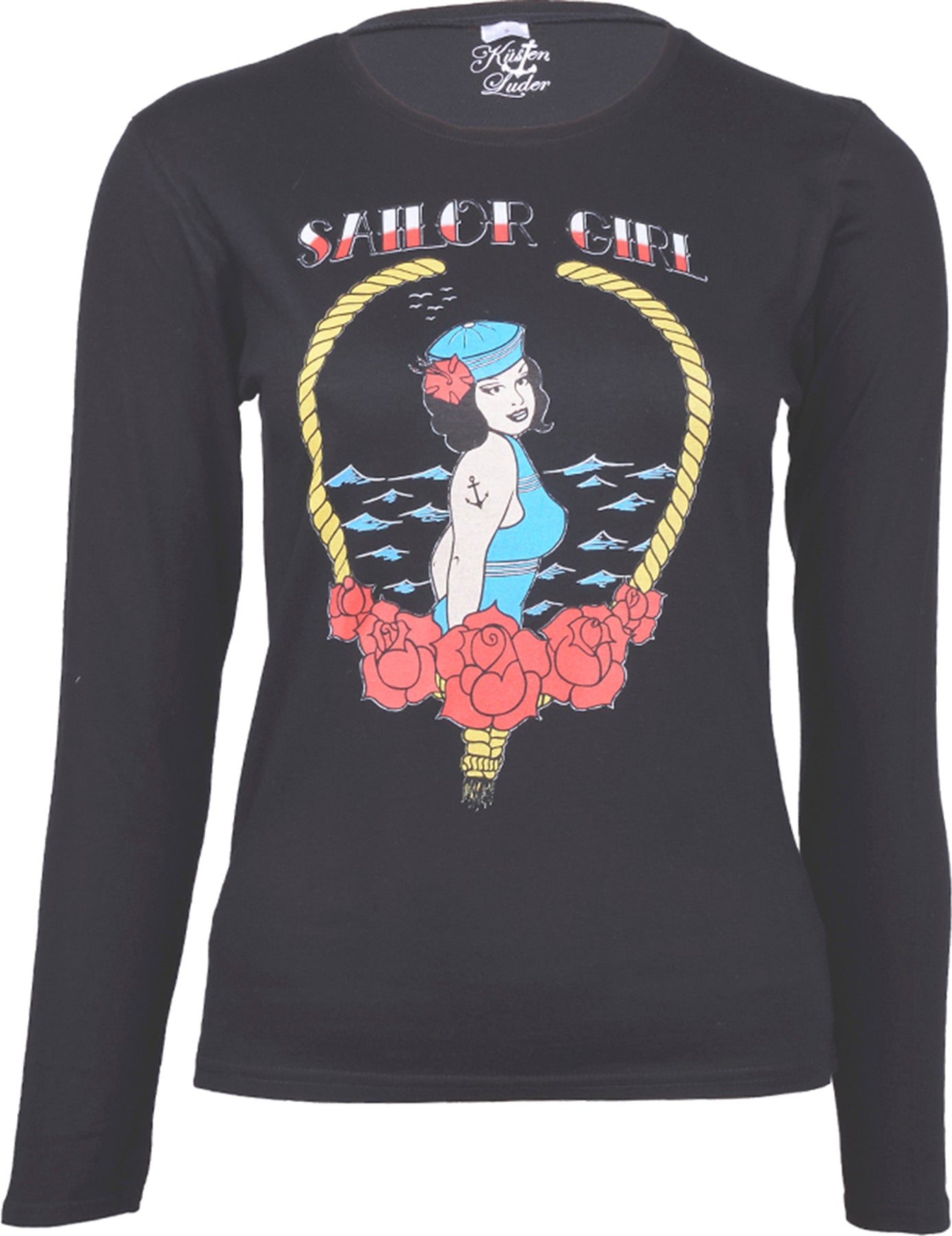 Kuestenluder_SAILOR_GIRL_Longsleeve_-_Schwarz_killer_kirschew0zfrrF420Ojq