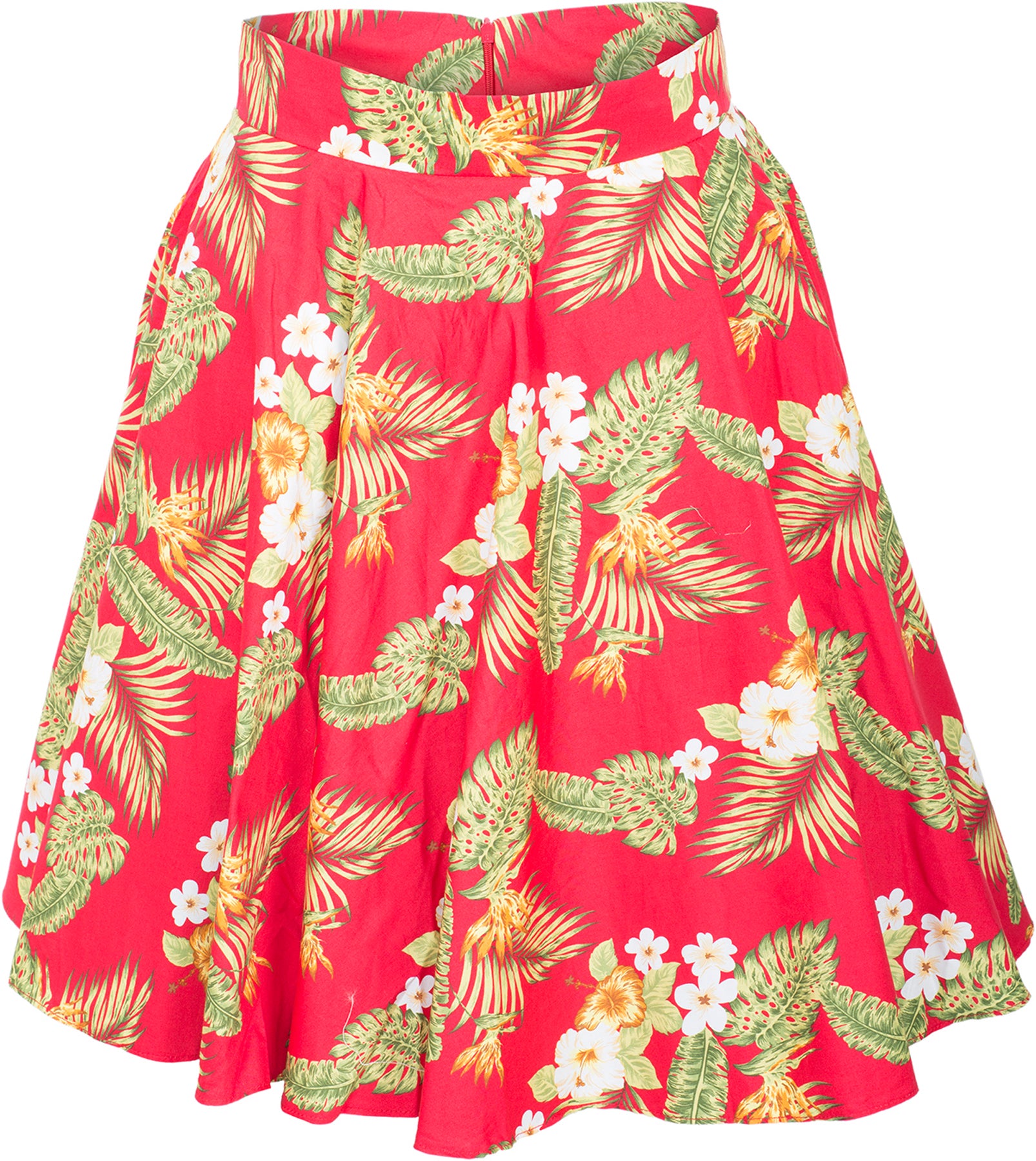 Kuestenluder_SARAI_Tiki_ALOHA_Hibiscus_Retro_Pin_Up_Swing_Skirt_ROCK_-_Rot_killer_kirsche