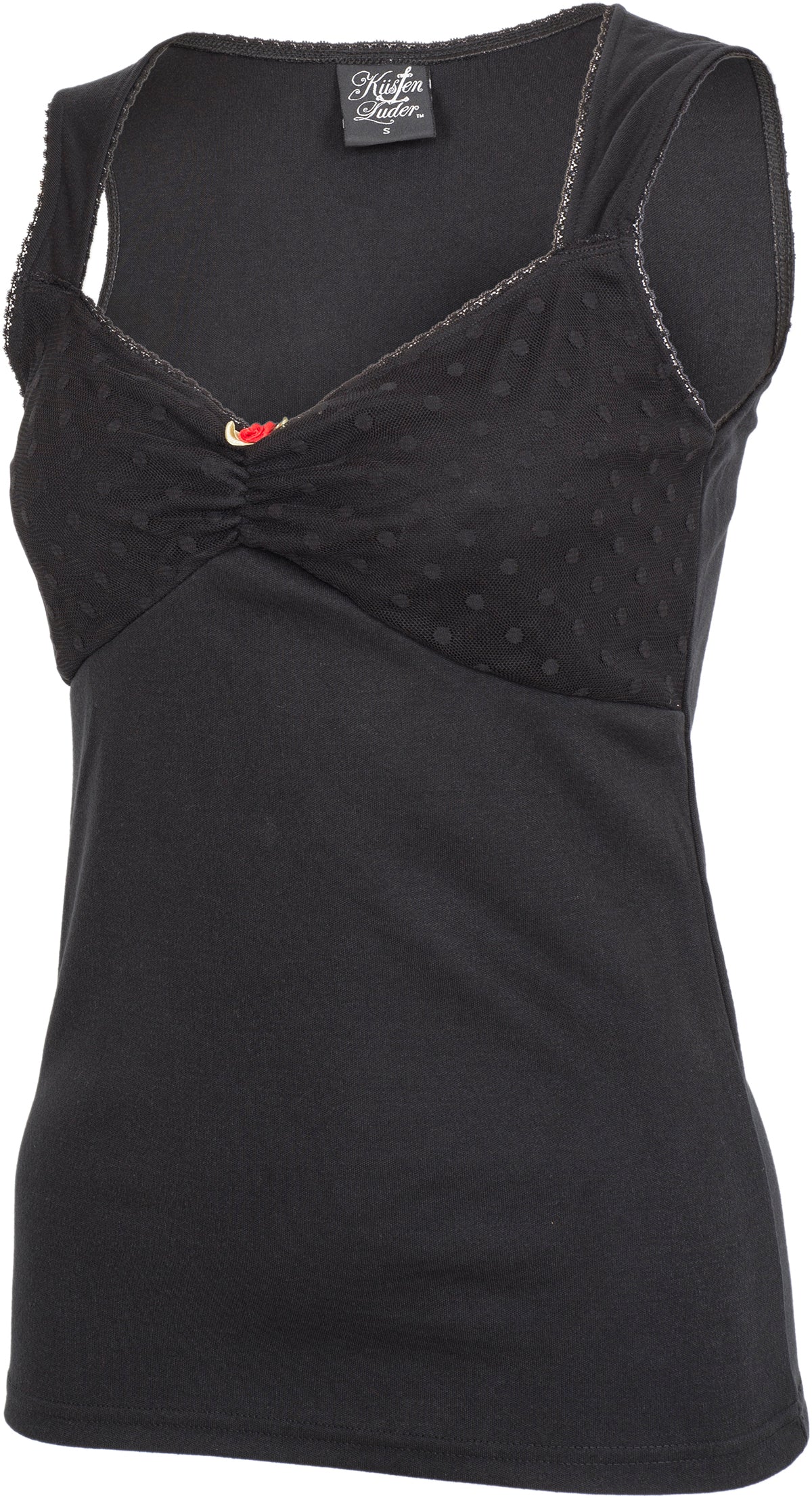 Kuestenluder_SOLEYA_Vintage_POLKA_DOT_LACE_Mesh_Rose_TOP_Retro_Oberteil-3