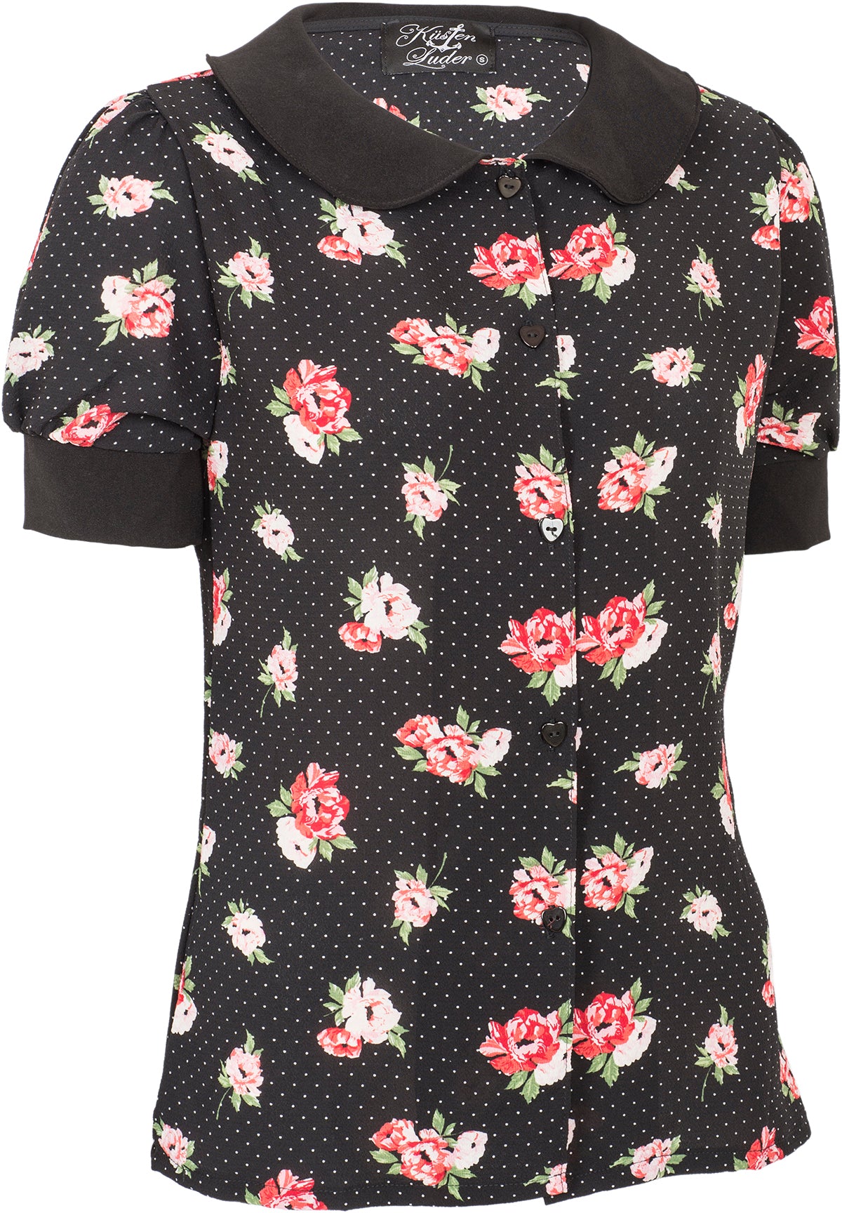 Kuestenluder_SUNAJ_Vintage_POLKA_DOT_Rosen_Kurzarm_BLUSE_Oberteil-2
