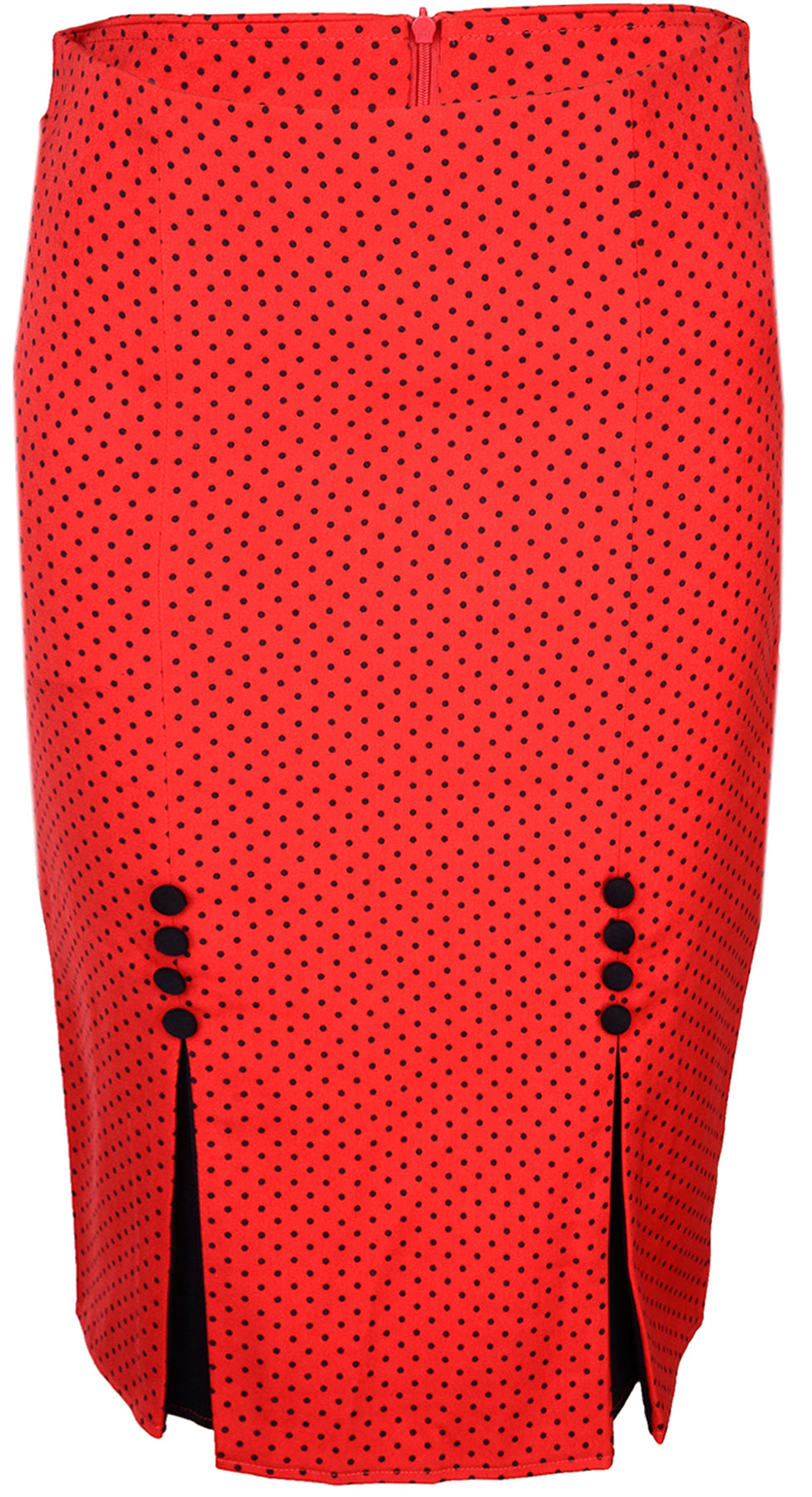 Kuestenluder_TERISA_Polka_Dots_50s_Punkte_Pencil_Skirt_ROCK_-_Rot_killler_kirsche